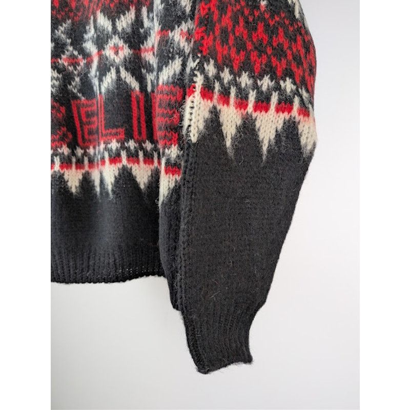 Celine o1rshd1 Boxy Crew Neck Sweater in Snowflake Jacquard Wool Size US S / EU 44-46 / 1 - 5 Thumbnail