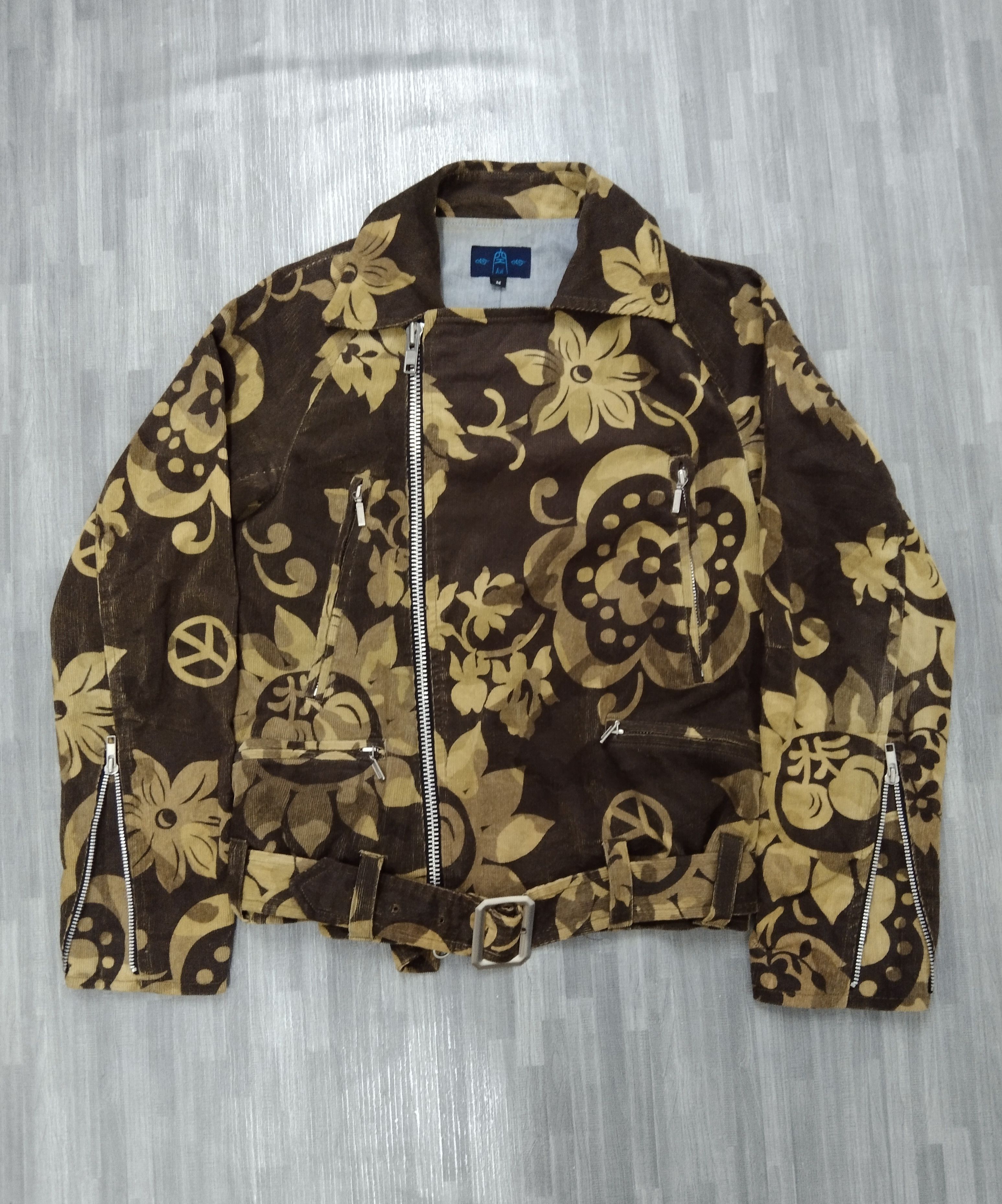 Japanese Brand DOUBLE COLLAR KU FLORAL X ANARCHY LOGO FULL PRINTED Size US S / EU 44-46 / 1 - 2 Thumbnail