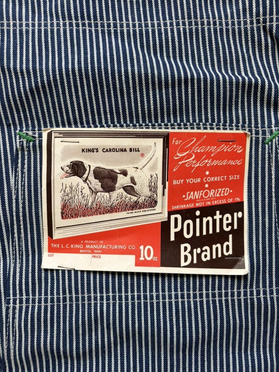 Pointer Vintage 1950s 50s Pointer Brand Hickory Stripes Overalls DS Size US 35 - 7 Thumbnail