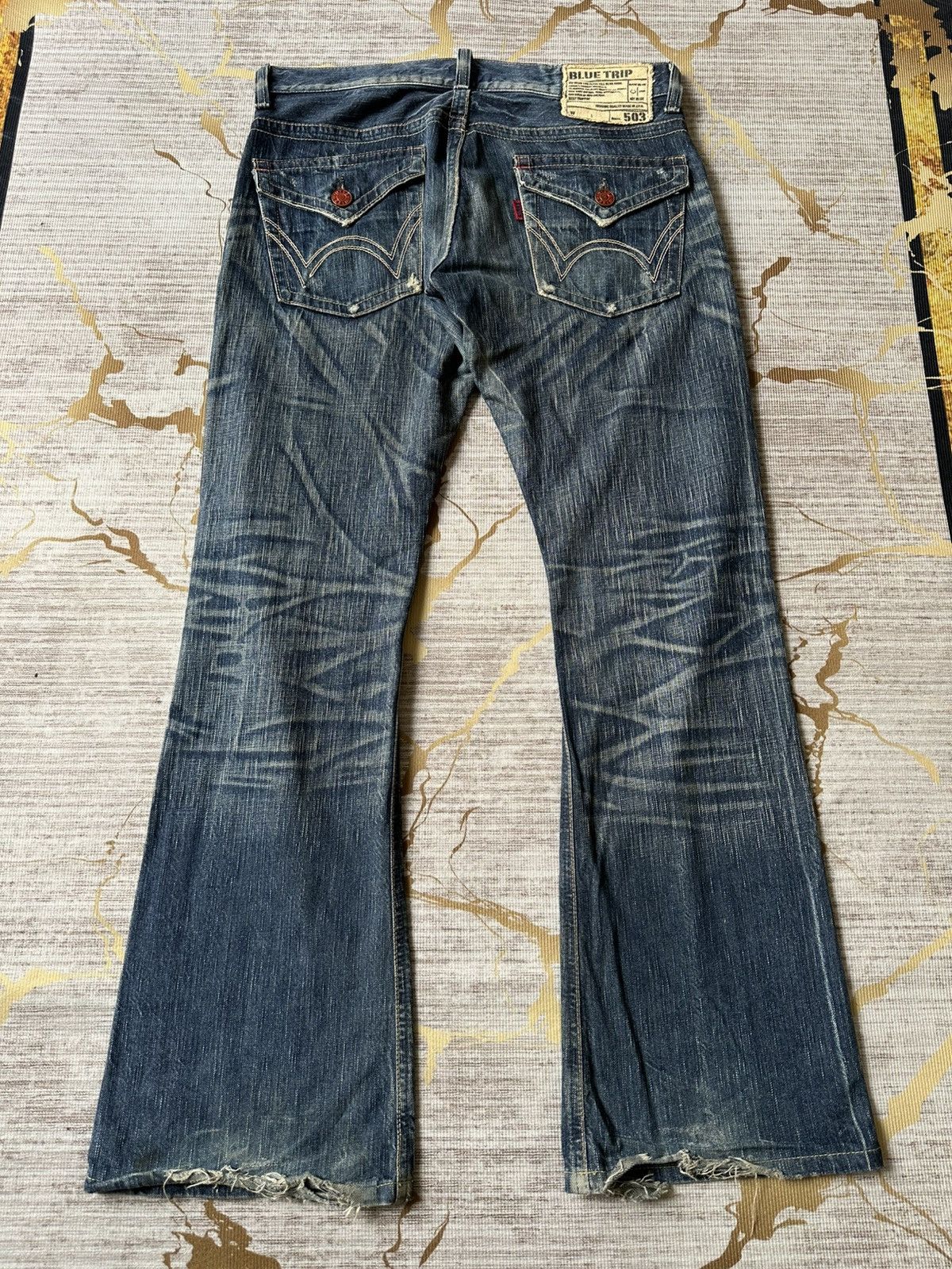 Japanese Brand FLARE Edwin 503 Claw Marks Design Denim Size US 32 / EU 48 - 3 Thumbnail