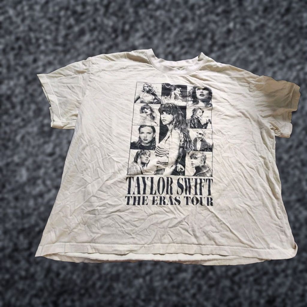 Vintage Taylor Swift The Eras Tour T Shirt - Beige Cotton Crew Neck Short Sleeve - Mens 2XL - Music Band Shirt Size US XXL / EU 58 / 5 - 1 Thumbnail