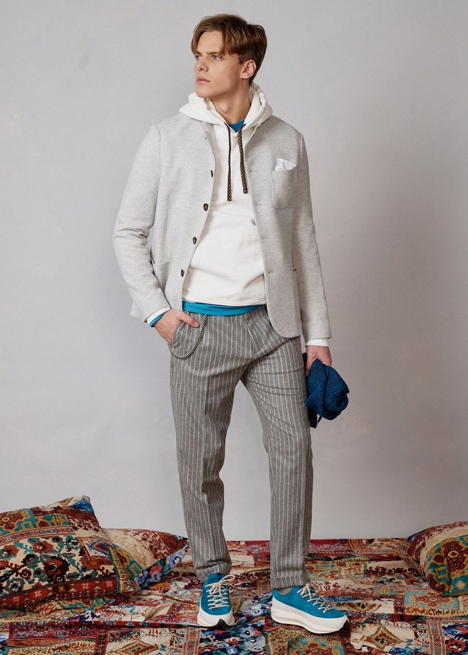 Designer LUIS TRENKER VIRGIN WOOL TROUSERS WITH PINSTRIPE LUBRUNEU Size US 32 / EU 48 - 2 Thumbnail