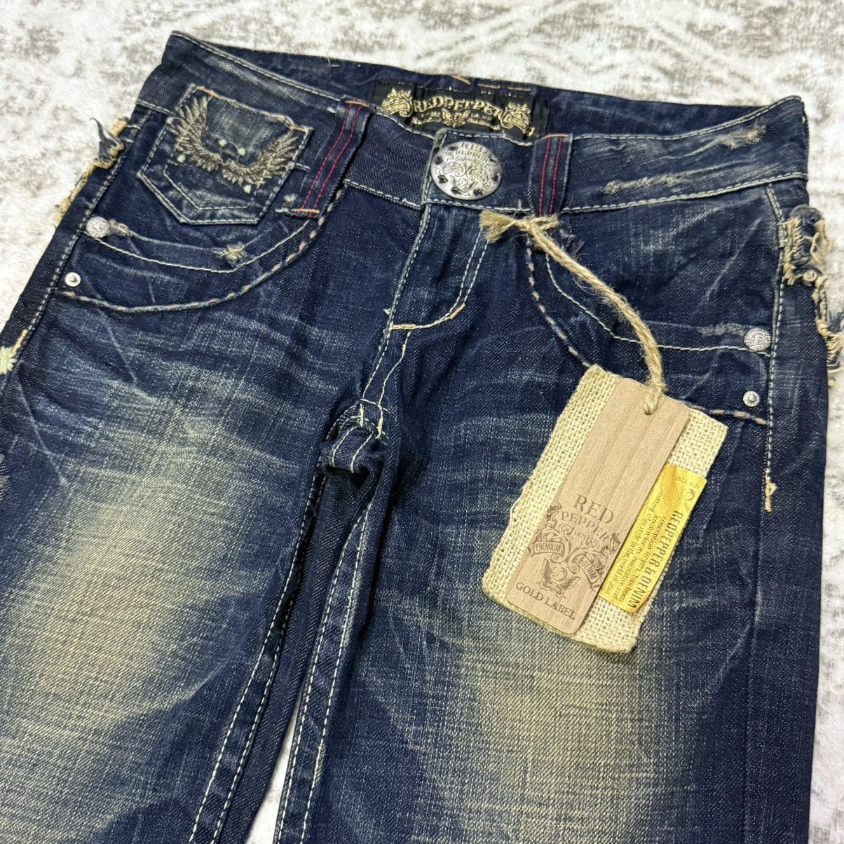 Japanese Brand Vintage Red Pepper Japan Embroidery Wings Flare Jeans Size 26" / US 2 / IT 38 - 4 Thumbnail