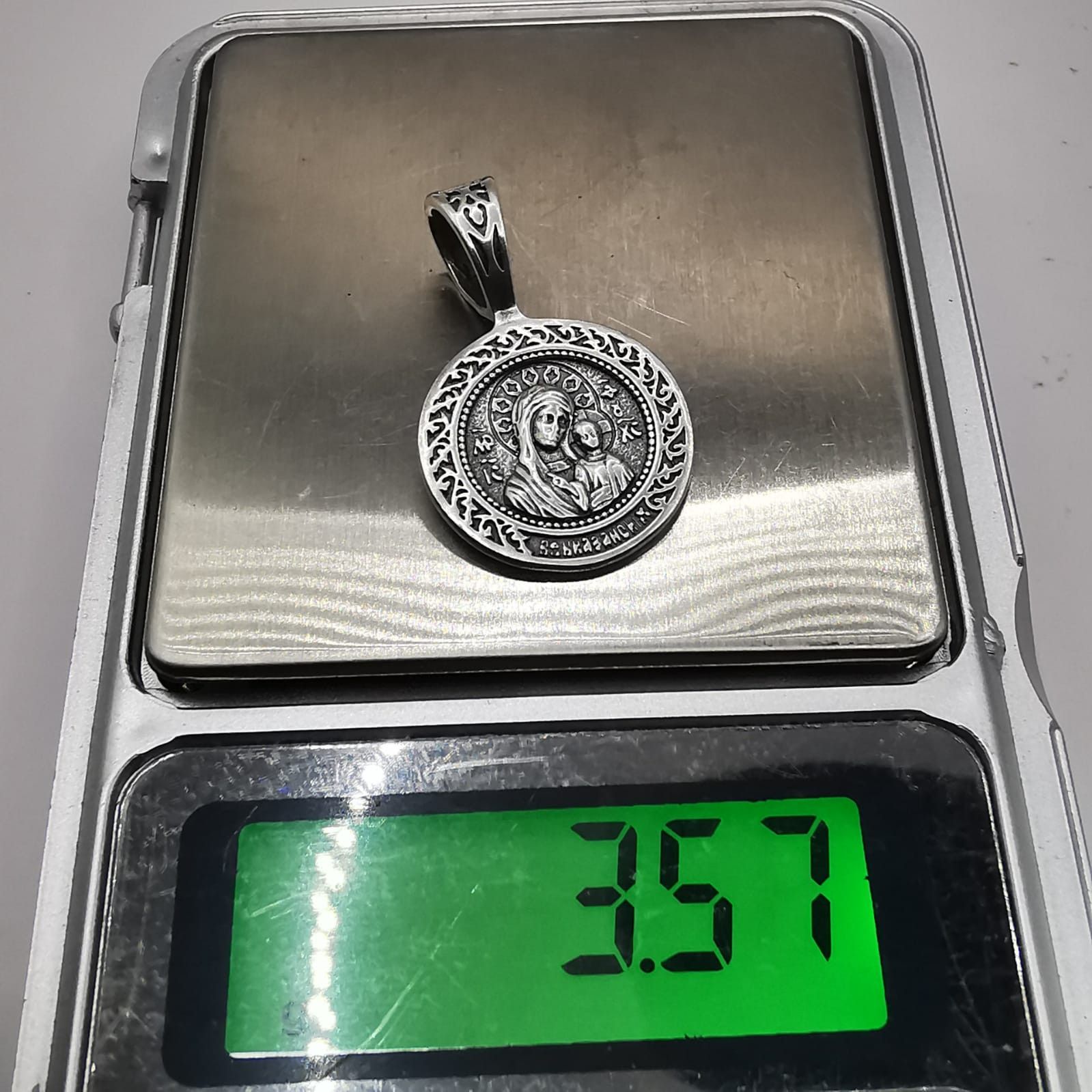 Sterling Silver Vintage Pendant Our Lady of Kazan 925 Sterling Silver 3,57g Size ONE SIZE - 7 Thumbnail