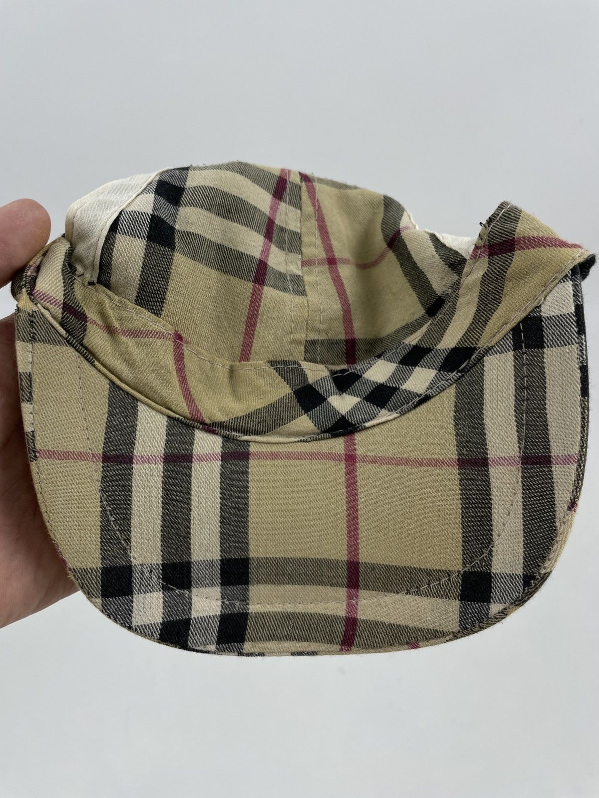 Burberry RARE Nova Check Beige LONDON Bassebal Cap Adjustable Hat M Size ONE SIZE - 13 Thumbnail