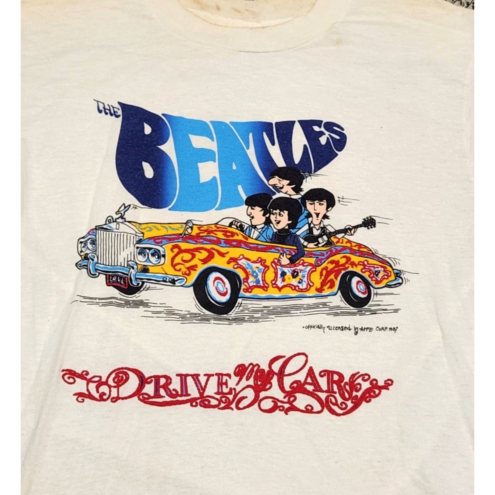 Vintage VINTAGE Rare T-Shirt BEATLES Cartoon 1987 Medium Mens White M Shirt Size US M / EU 48-50 / 2 - 2 Thumbnail