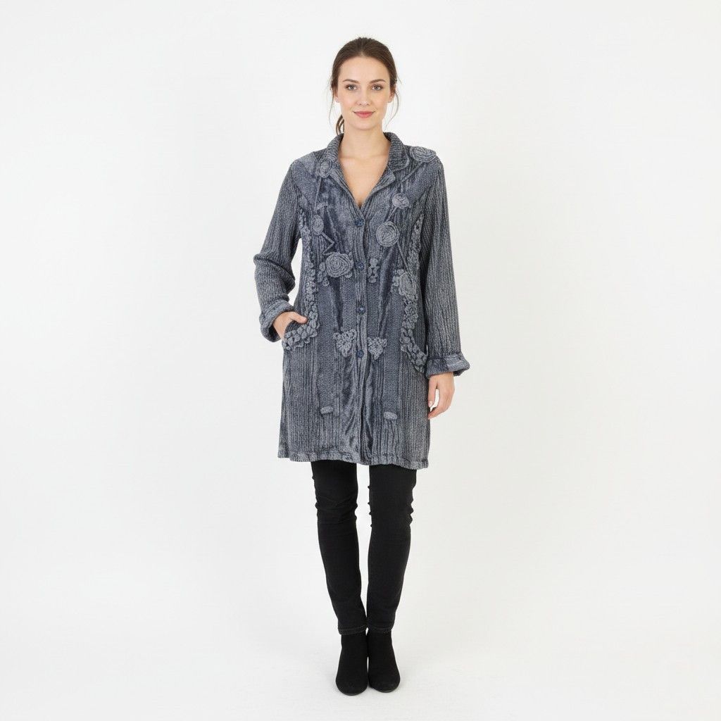 Vintage Tina Olsen Woman M Jacket Navy Viscosa Buttons 2234 Size M / US 6-8 / IT 42-44 - 1 Thumbnail