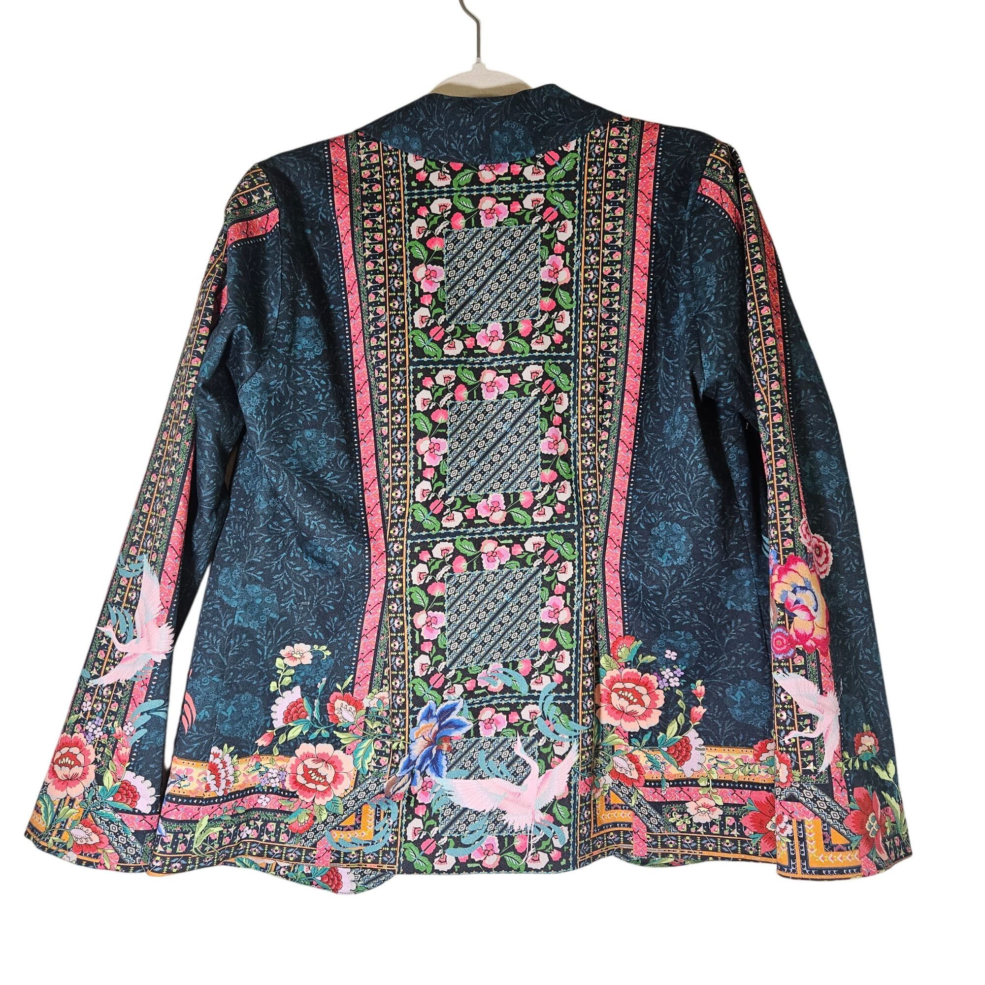 Johnny Was Johnny Was Womens Pete & Greta Floral Boho Print Jacket S Ar Size S / US 4 / IT 40 - 3 Thumbnail