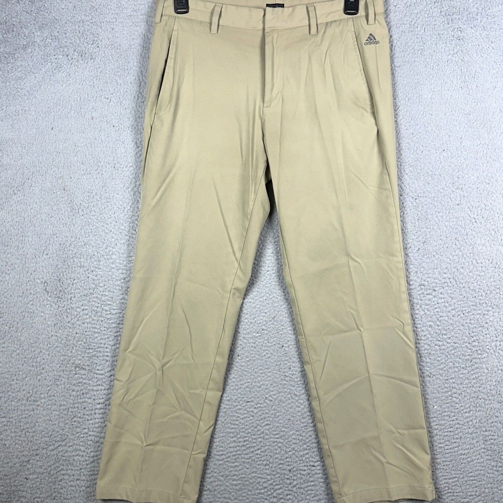 Adidas Adidas Pants Mens 34X30 Khaki Tan Golf Khakis Straight Leg Flat Front Front Slash Pocket Size US 34 / EU 50 - 2 Thumbnail
