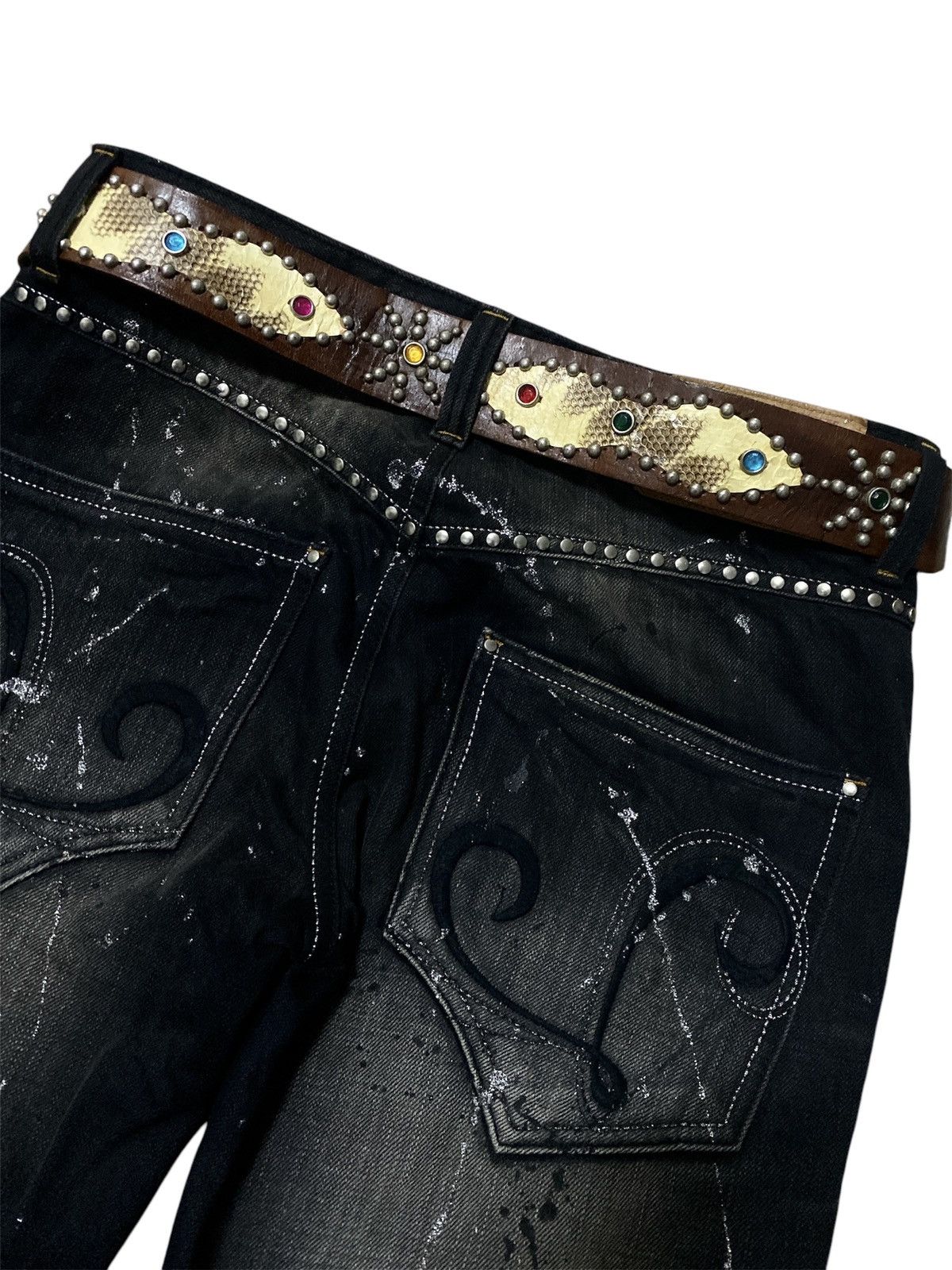Japanese Brand Studded LeatherBelt inspired Undercover/BB Simons Size ONE SIZE - 4 Thumbnail