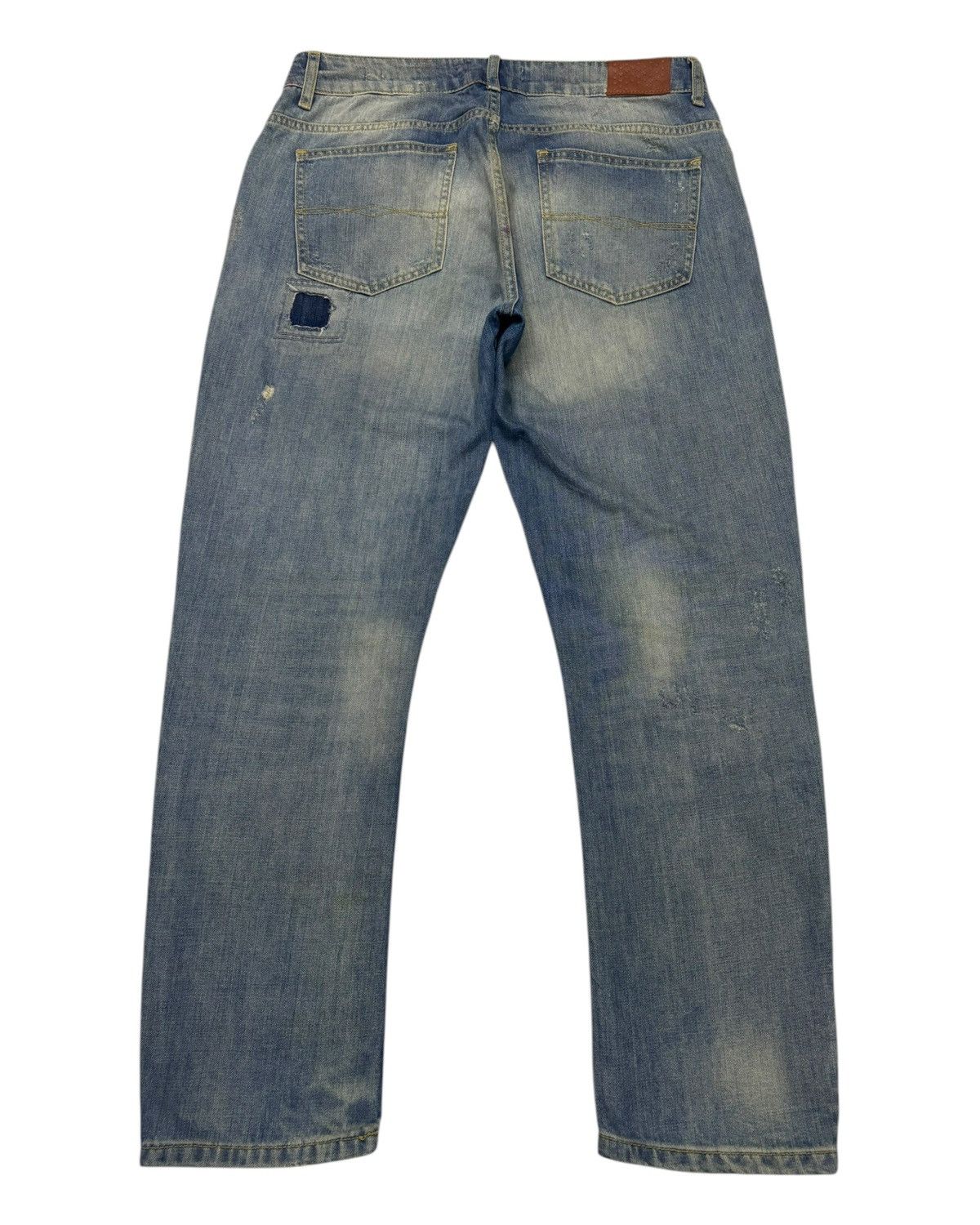 If Six Was Nine VINTAGE DISTRESSED DENIM ZARA BAGGY WIDE JEANS Size US 34 / EU 50 - 2 Thumbnail