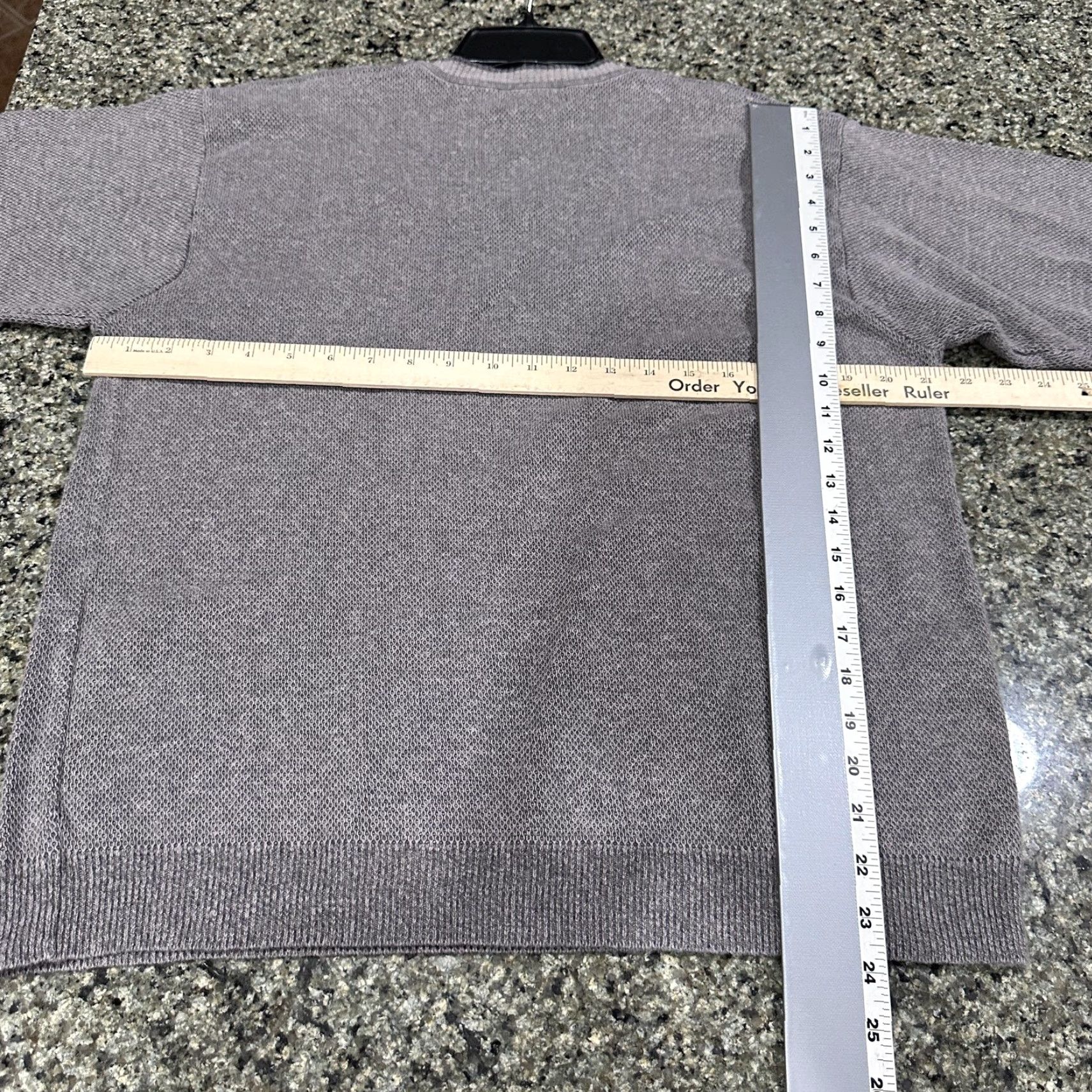 Jones New York Jones New York Sweater Men XL Gray V-Neck Knit Linen Blend Pullover Knit Solid Long Sleeve Size US XL / EU 56 / 4 - 5 Thumbnail