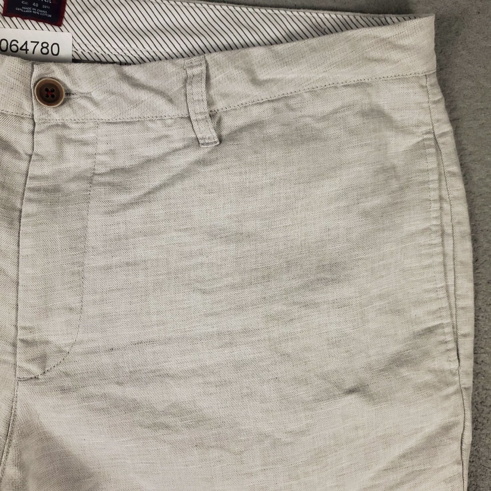 UNTUCKit UNTUCKit Mens Shorts Flat Front Chino Beige Cotton Linen Size 40 Regular Zip Pockets Mids? Size US 40 / EU 56 - 3 Thumbnail
