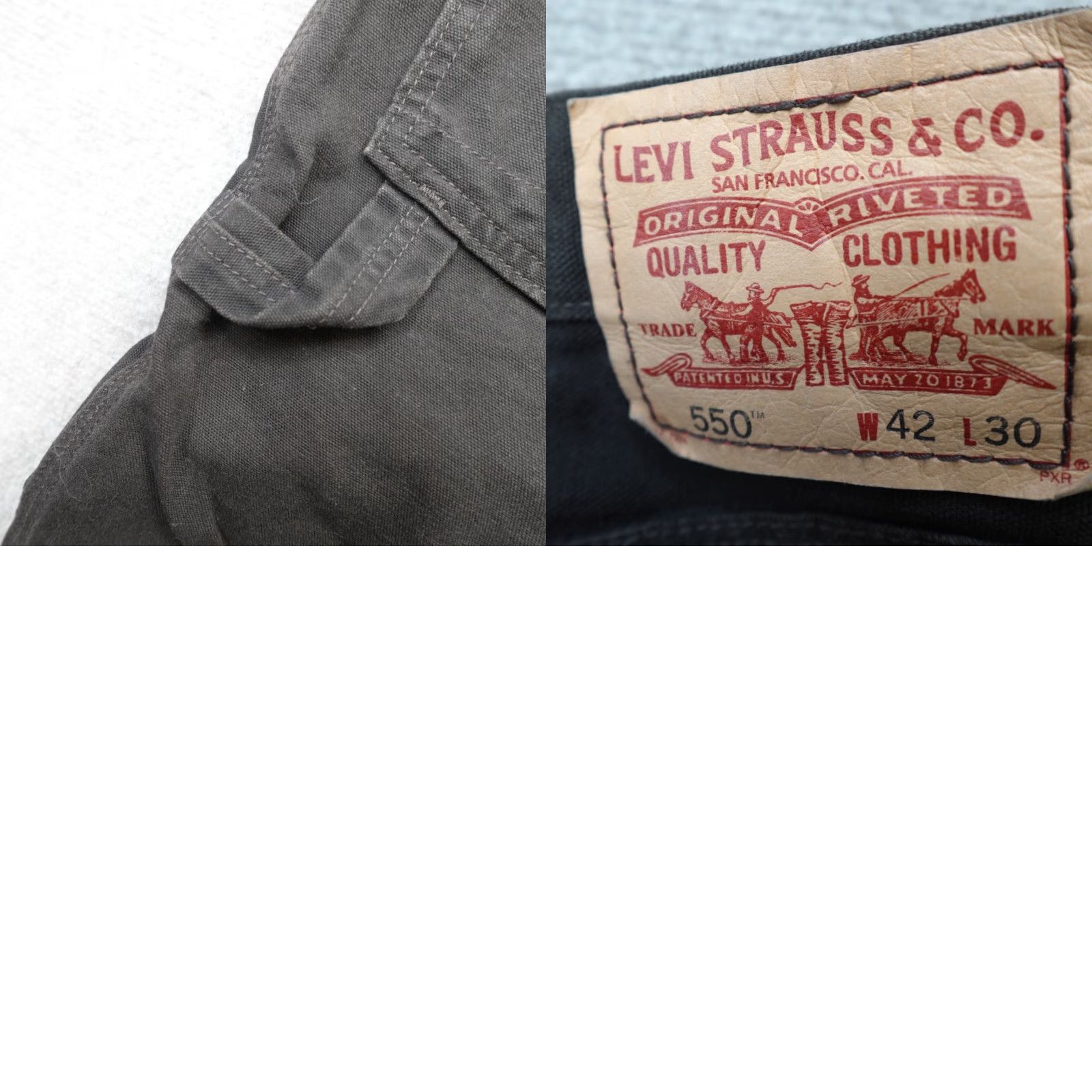 Levi's VINTAGE Levi's 550 Pants 42 x 30 Brown Double Knee Carpenter Relaxed Denim Canvas Jeans Men 42 Regular Brown 550 Carpenter Pants Mens 90s? Size US 42 / EU 58 - 10 Thumbnail