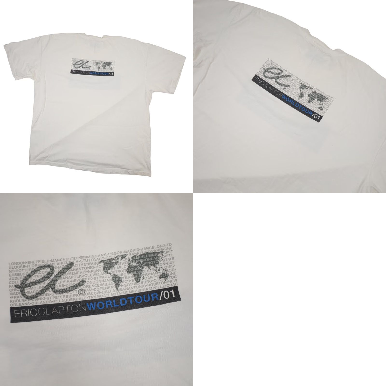 Vintage VINTAGE Eric Clapton World Tour T-Shirt XL Mens White Shirt Size US XL / EU 56 / 4 - 8 Thumbnail