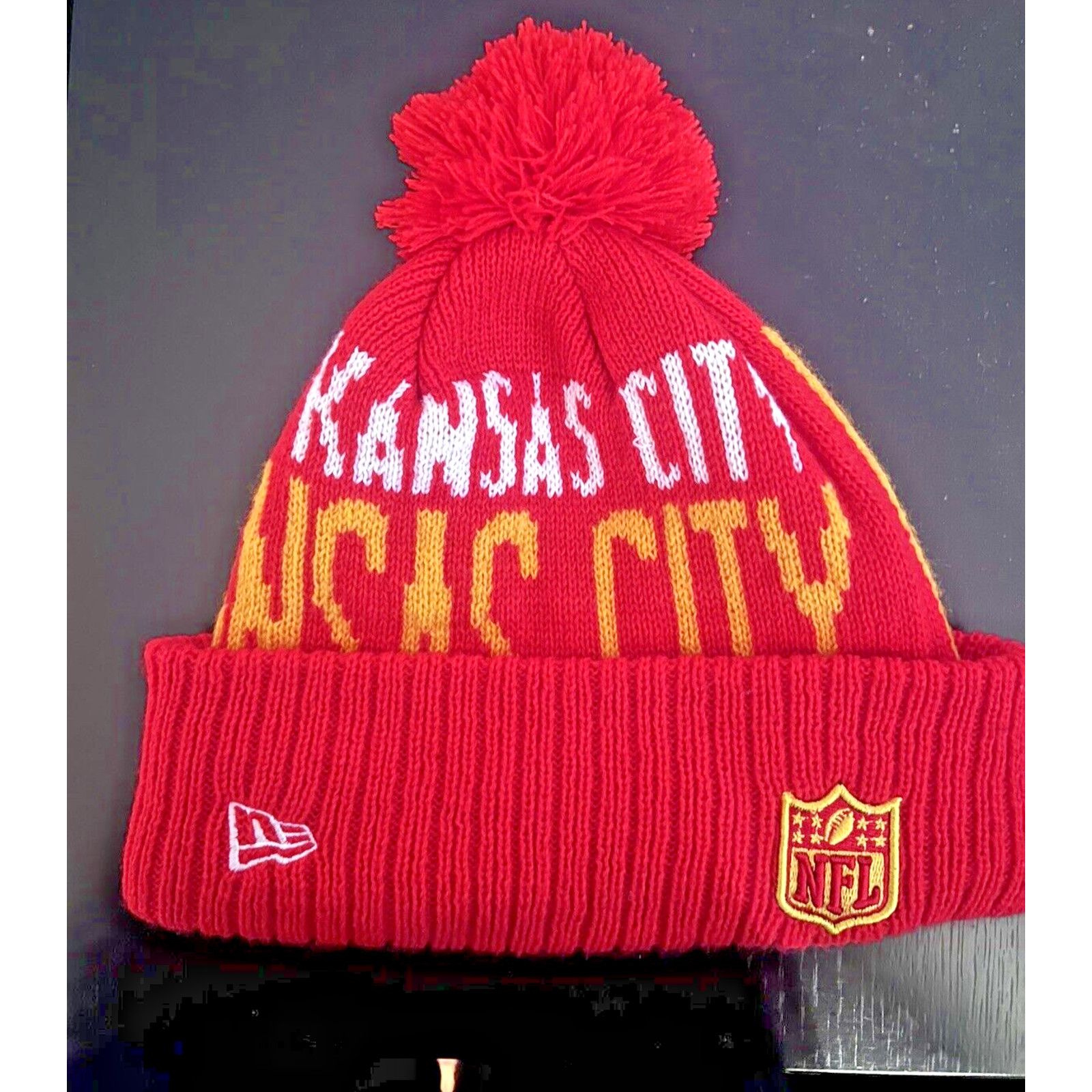 New Era Kansas City Chiefs New Era Hat Knit Team Cuffed Thermal Size ONE SIZE - 1 Thumbnail