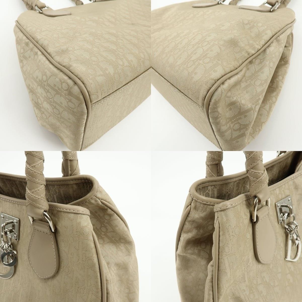 Christian Dior Monsieur Christian Dior Romantic Trotter Coated Canvas Tote Beige Size ONE SIZE - 6 Thumbnail