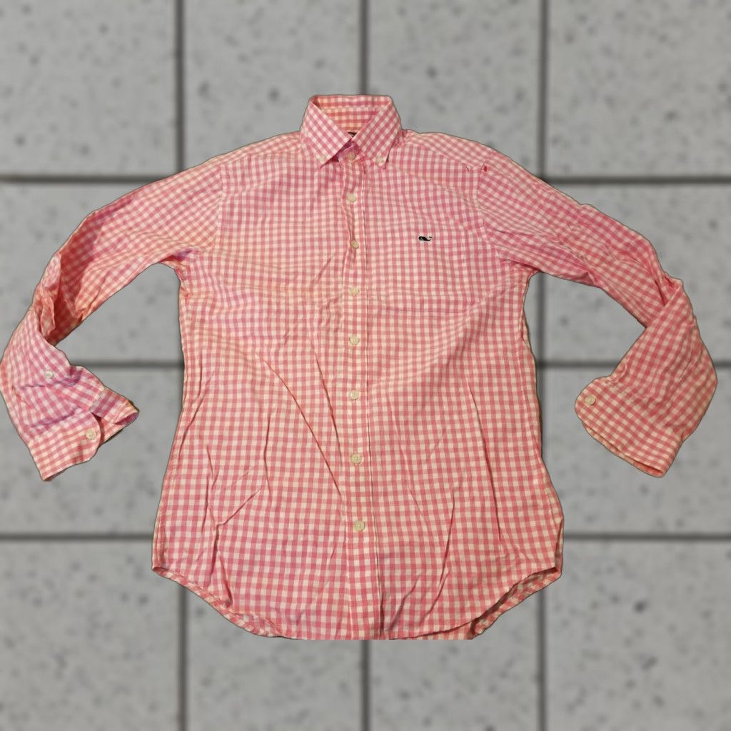 Vineyard Vines Vineyard Vines Dress Shirt Mens S Pink Cotton Button-Up Long Sleeve Button-Down Collared Casual All Seasons Regular Size Type Size 36R - 1 Thumbnail
