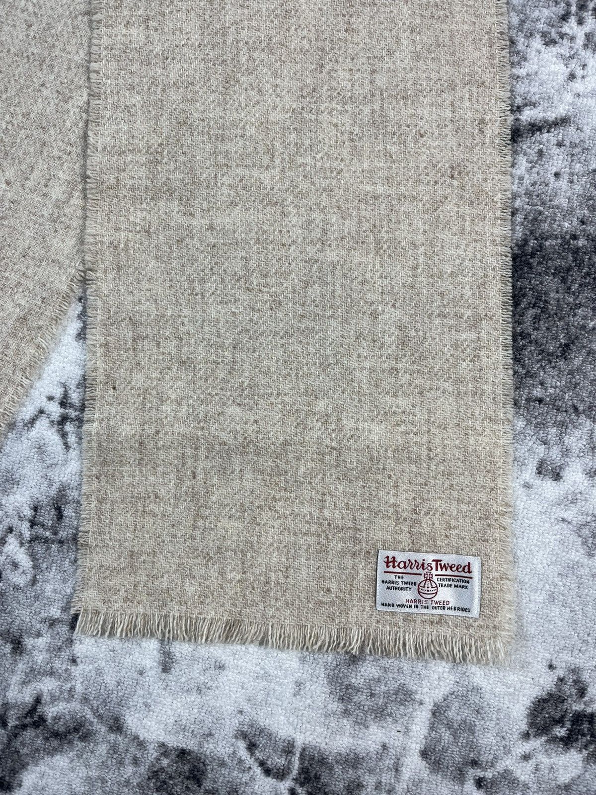 Harris Tweed Harris Tweed Beige Virgin Wool Scarf Made In Scotland Size ONE SIZE - 2 Thumbnail