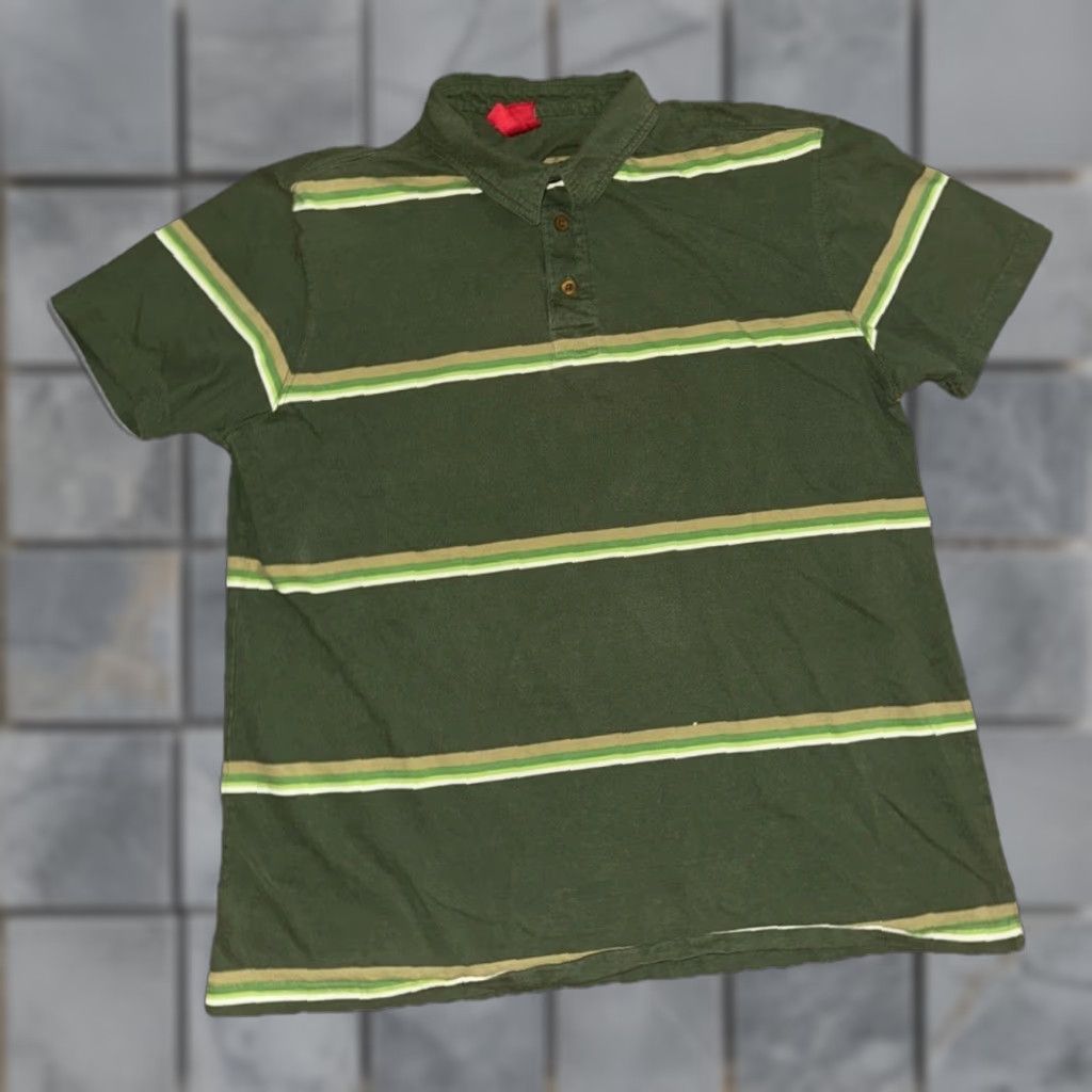 Mossimo VINTAGE Mossimo Polo Shirt Striped Green XL Men Shirt Casual 90s Y2K Skate Surf Preppy Size US XL / EU 56 / 4 - 1 Thumbnail