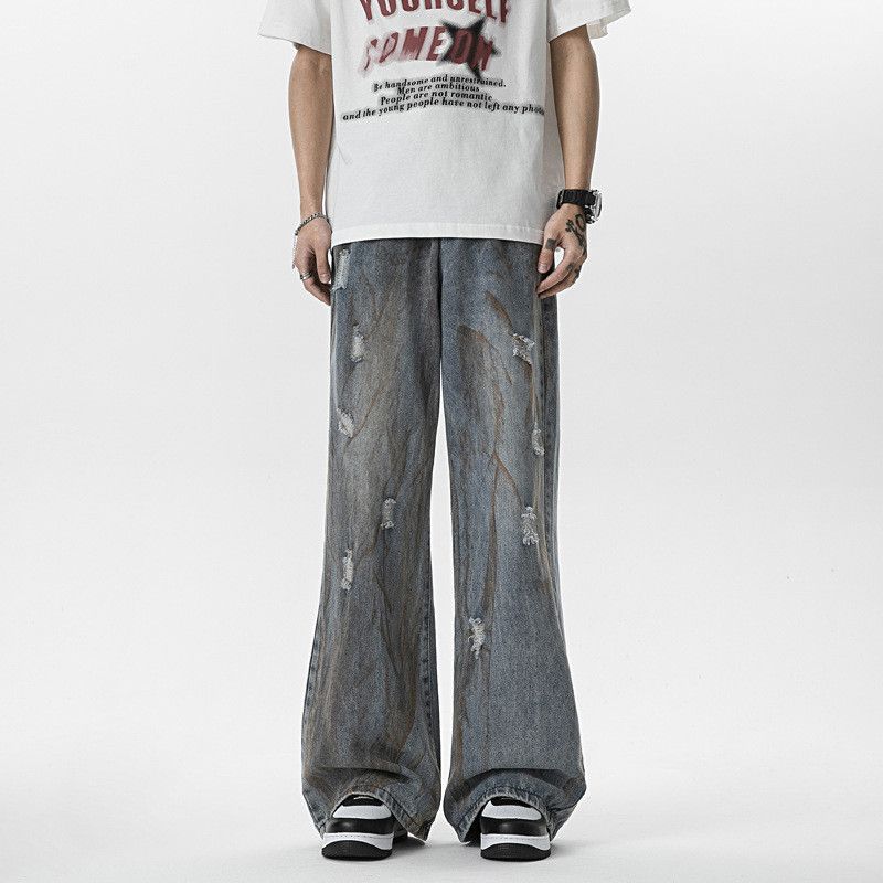 Japanese Brand Retro hip-hop loose straight leg jeans Size US 30 / EU 46 - 1 Thumbnail