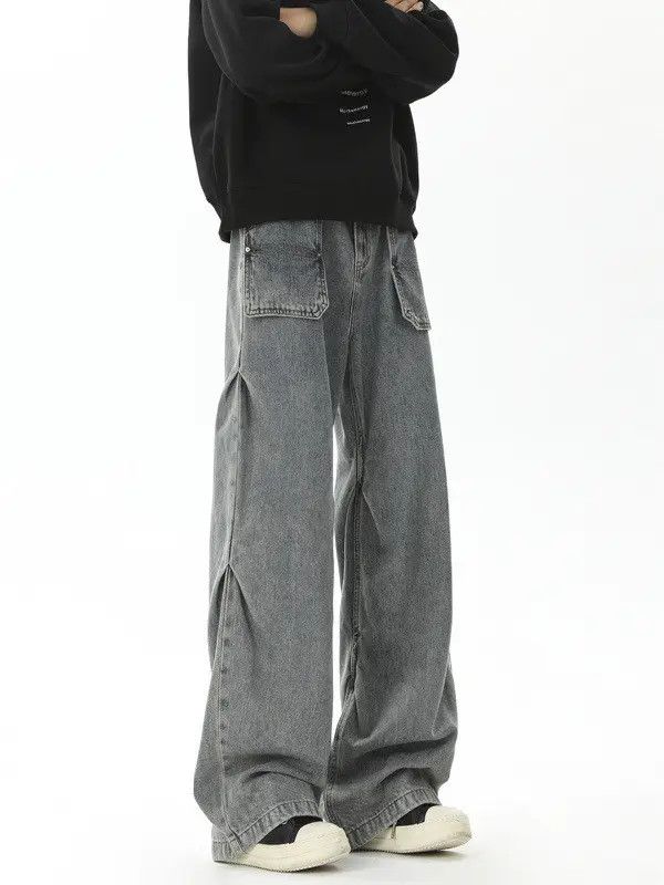 Japanese Brand × Jean Retro loose fit patchwork wide leg jeans Size US 32 / EU 48 - 2 Thumbnail