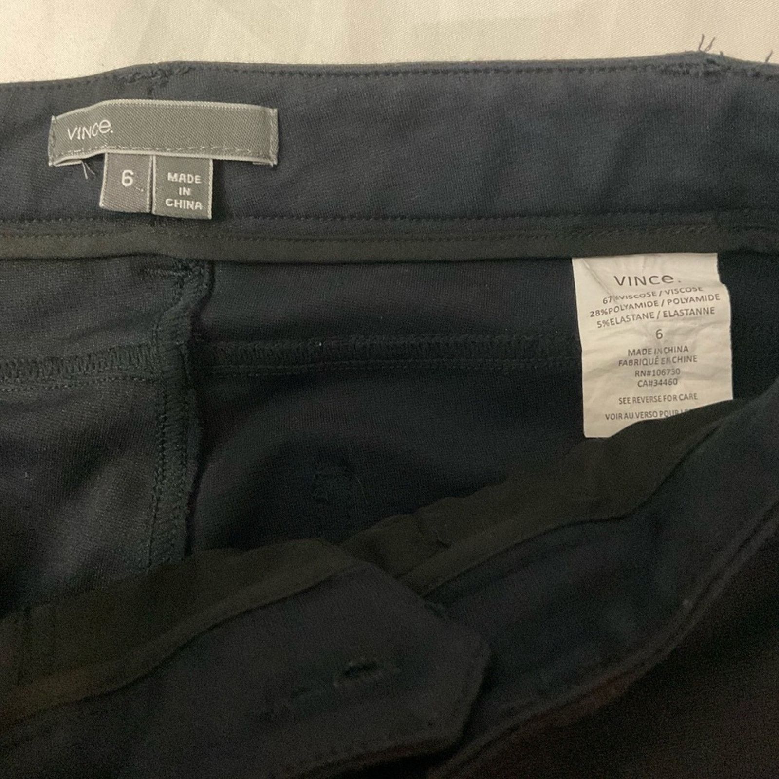 Vince Vince Career Workwear Mid Rise Pants 6 Black Ponte Stretch Size 28" / US 6 / IT 42 - 5 Thumbnail