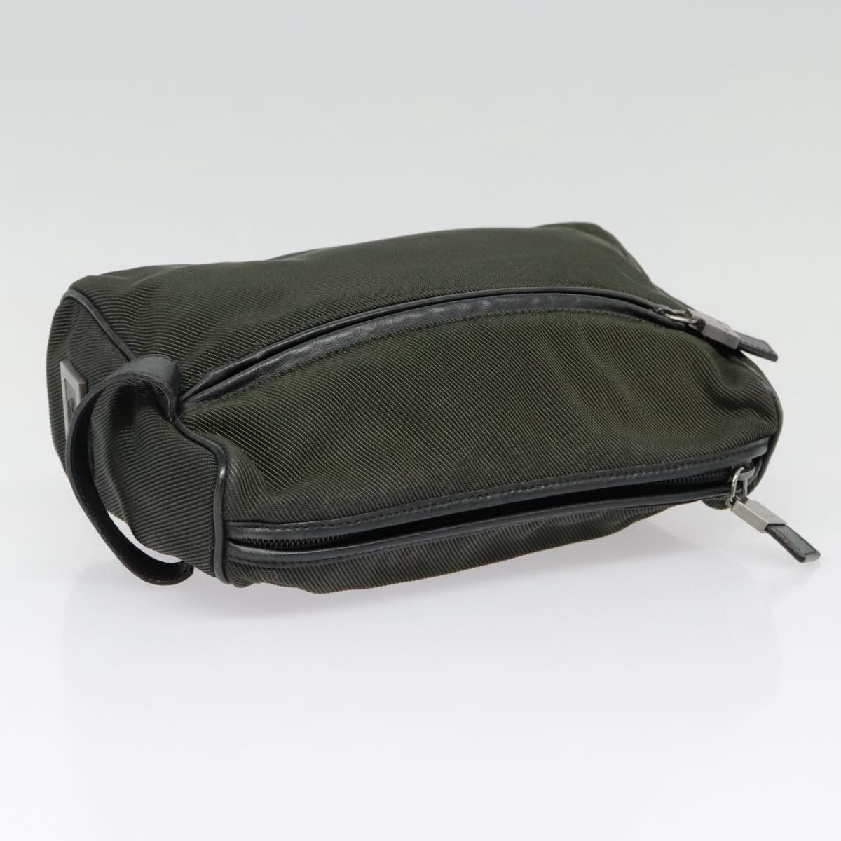Salvatore Ferragamo Salvatore Ferragamo Clutch Bag Canvas Khaki Silver Size ONE SIZE - 6 Thumbnail