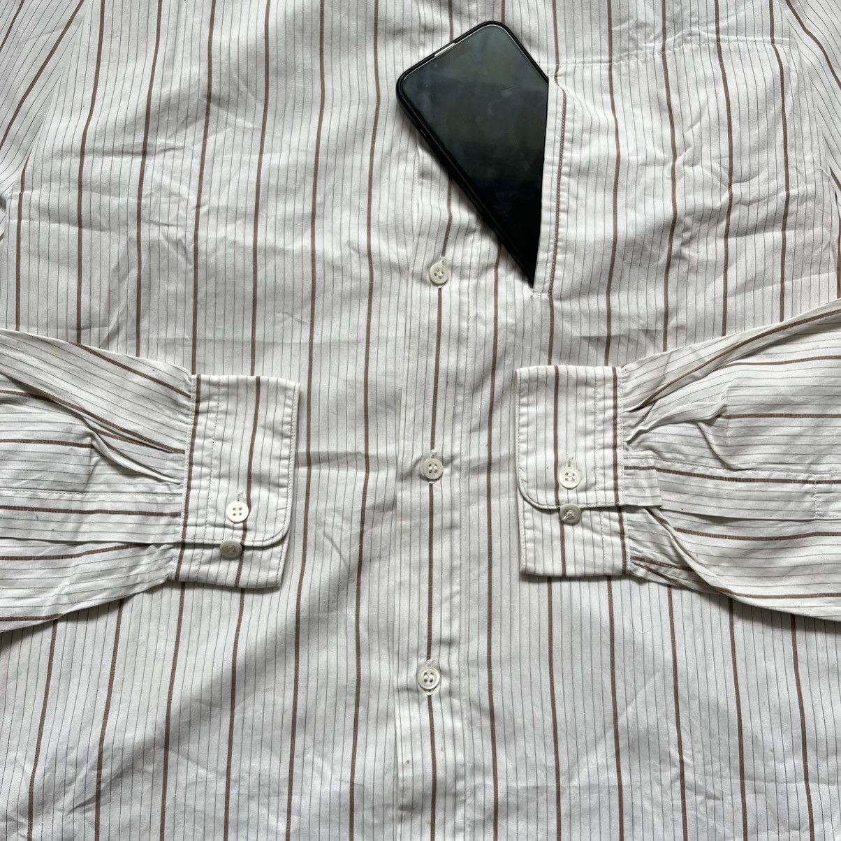 Issey Miyake Issey Miyake Hidden Pocket Stripe Shirt Size US L / EU 52-54 / 3 - 4 Thumbnail