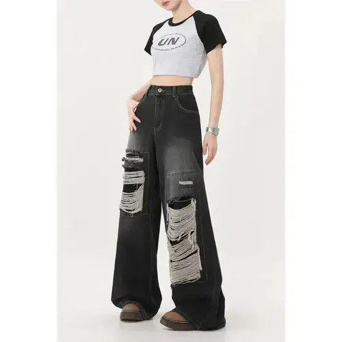 Jean Gothic Black Jeans High Waist Size US 32 / EU 48 - 4 Thumbnail