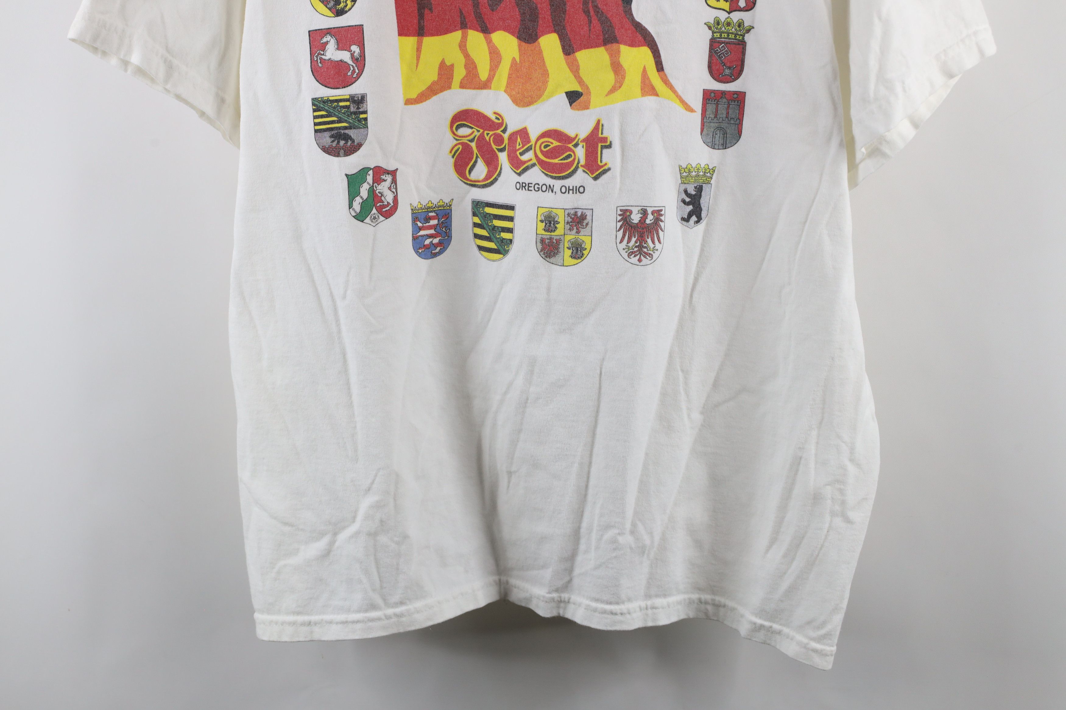 Vintage Vintage 90s Spell Out German Fest Short Sleeve T-Shirt White Size US XXL / EU 58 / 5 - 3 Thumbnail