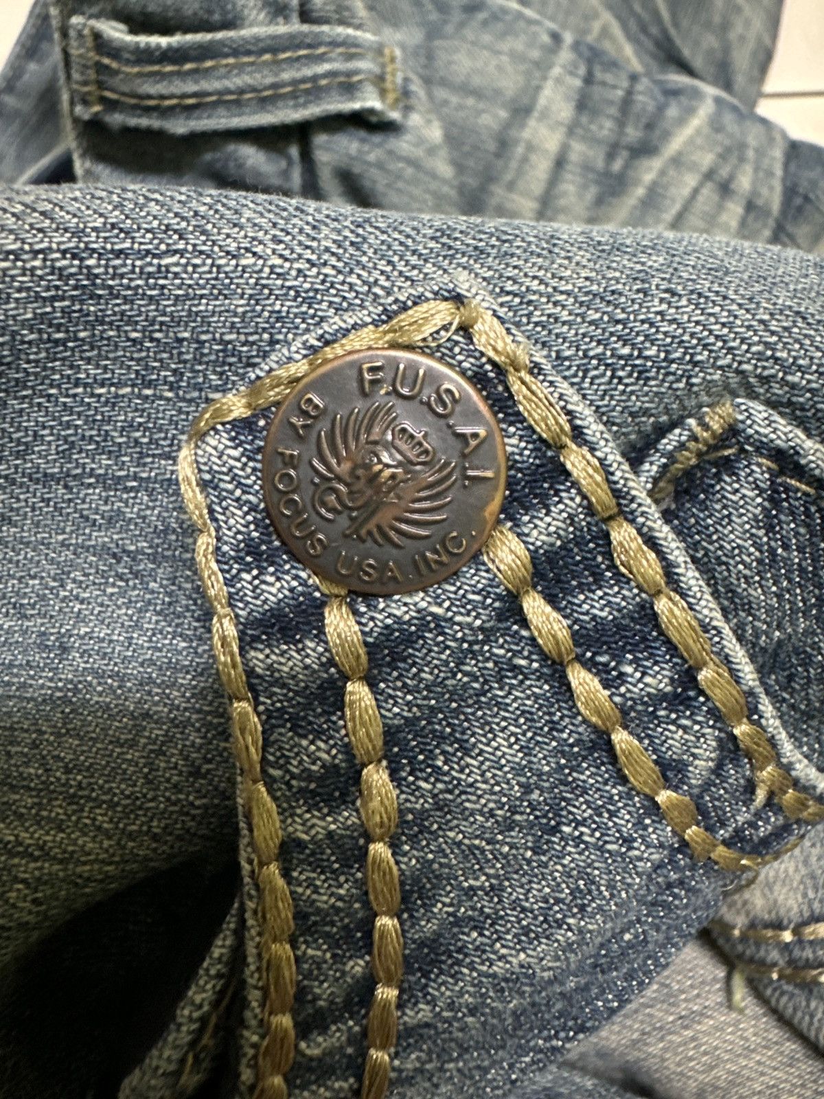 FUSAI × Vintage VINTAGE F.U.S.A.I CLAW MARK ACID WASH DENIM JEANS Size US 30 / EU 46 - 17 Thumbnail