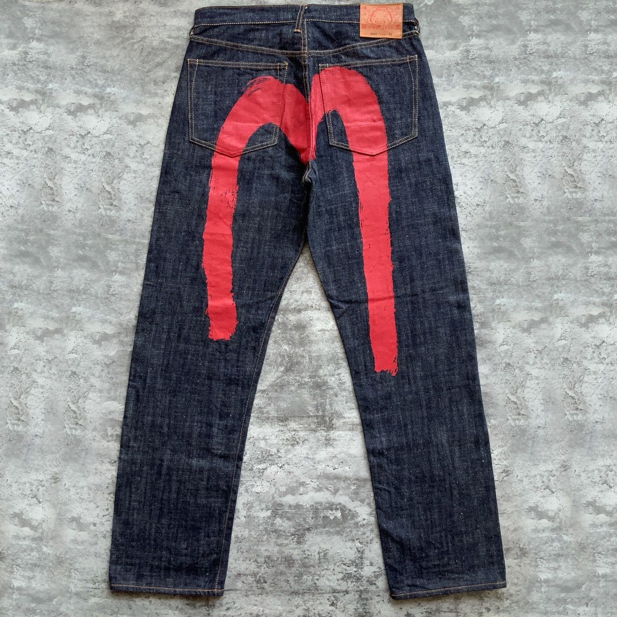 Evisu Evisu Brushstrokes Daicock Raw Denim Jeans Size US 34 / EU 50 - 1 Thumbnail