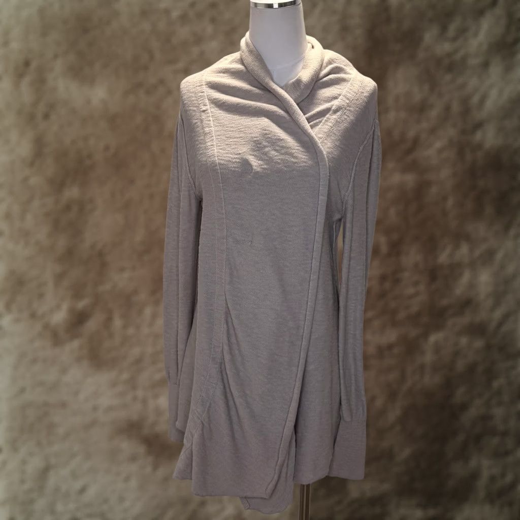 Free People VINTAGE Free People Cardigan Sweater Womens Small Gray Shawl Collar Open Front Knit Size S / US 4 / IT 40 - 1 Thumbnail