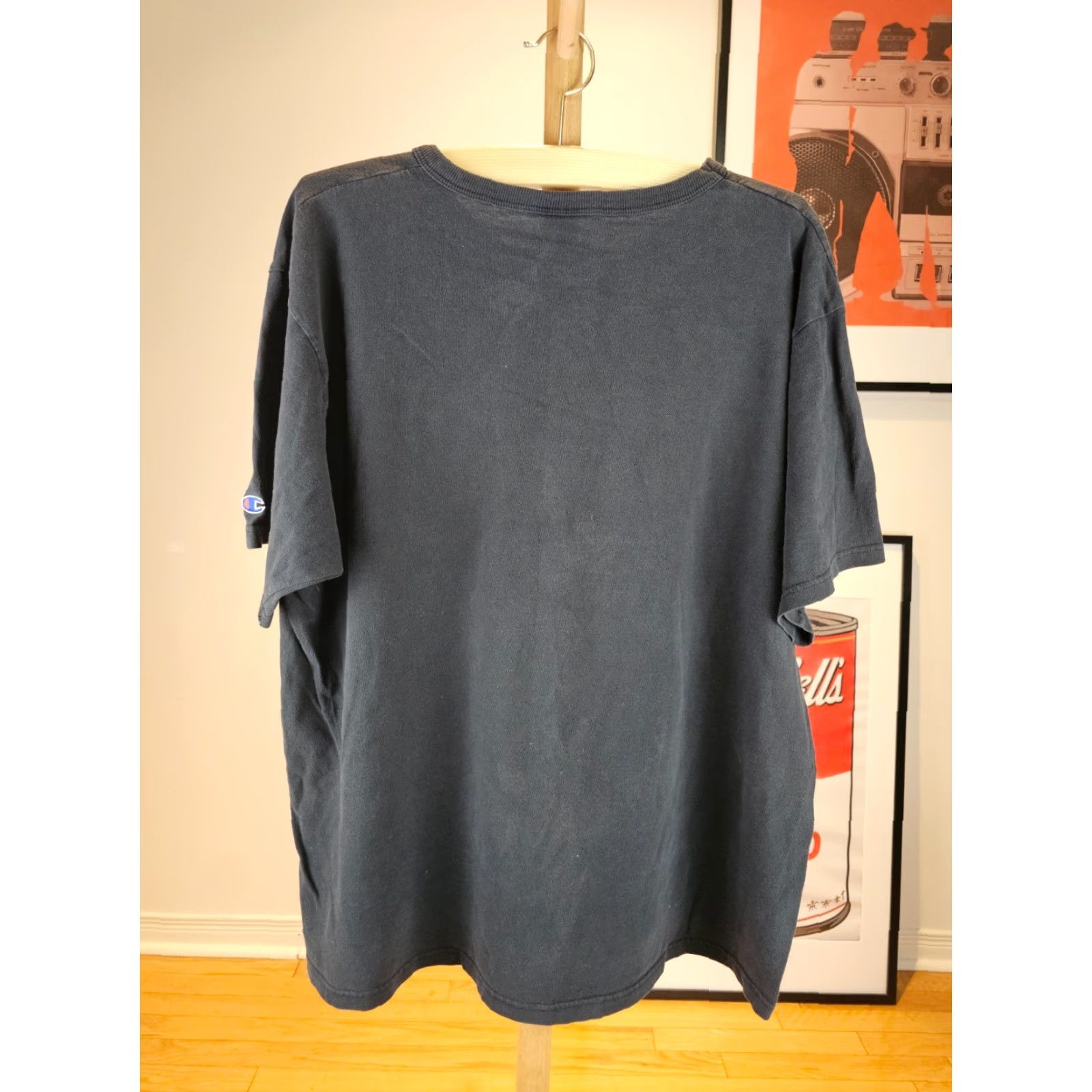 Champion VINTAGE Champion T-Shirt Men Shirt 2XL Black Cotton Short Sleeve Round Neck 90s Mens XXL Size US XXL / EU 58 / 5 - 6 Thumbnail
