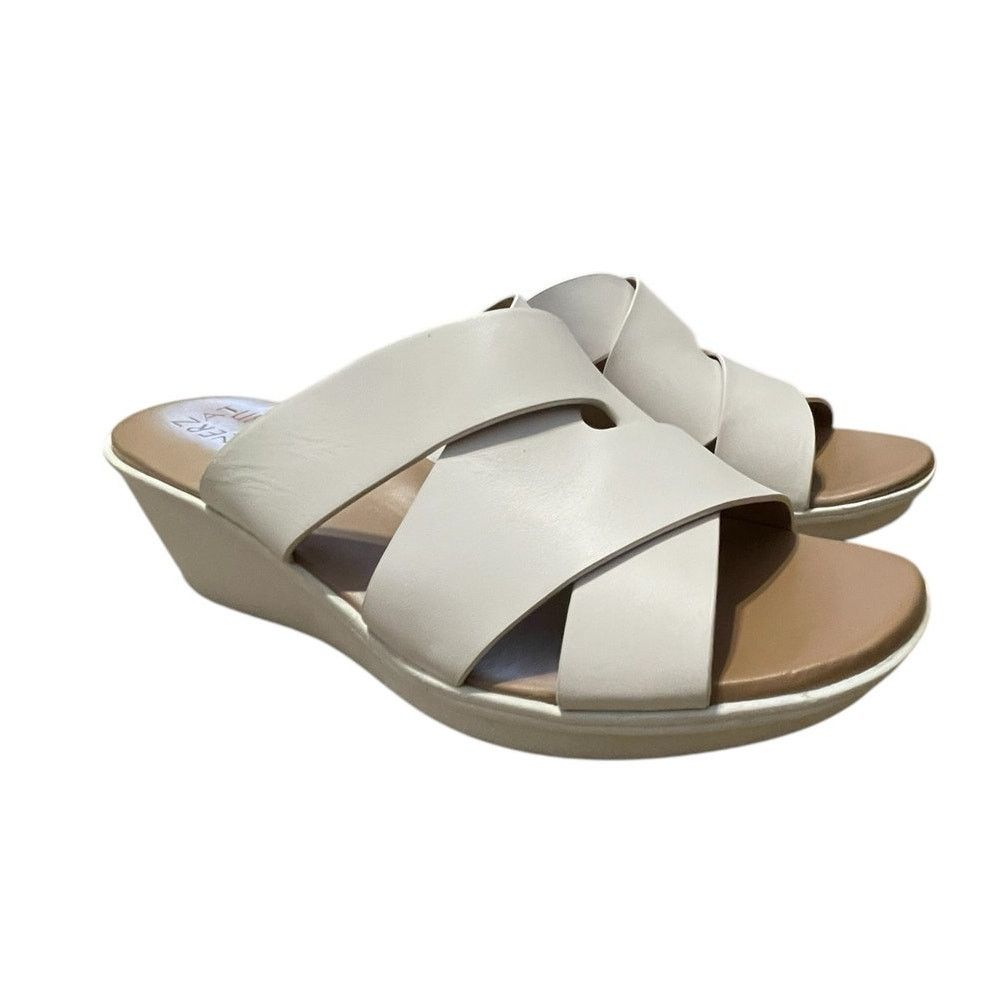 Other Naturalizer Rowena Wedge Leather Sandals Warm White NEW 12 Size US 12 / IT 42 - 9 Thumbnail