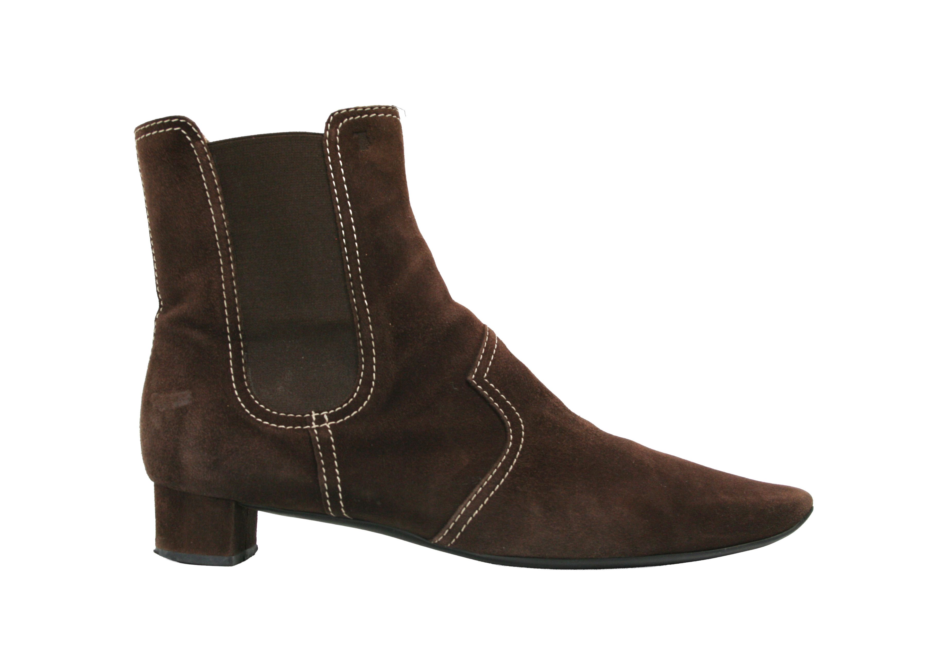 Tod's Chelsea Biker Heeled Ankle Boots Y2K Size US 9.5 / IT 39.5 - 1 Thumbnail