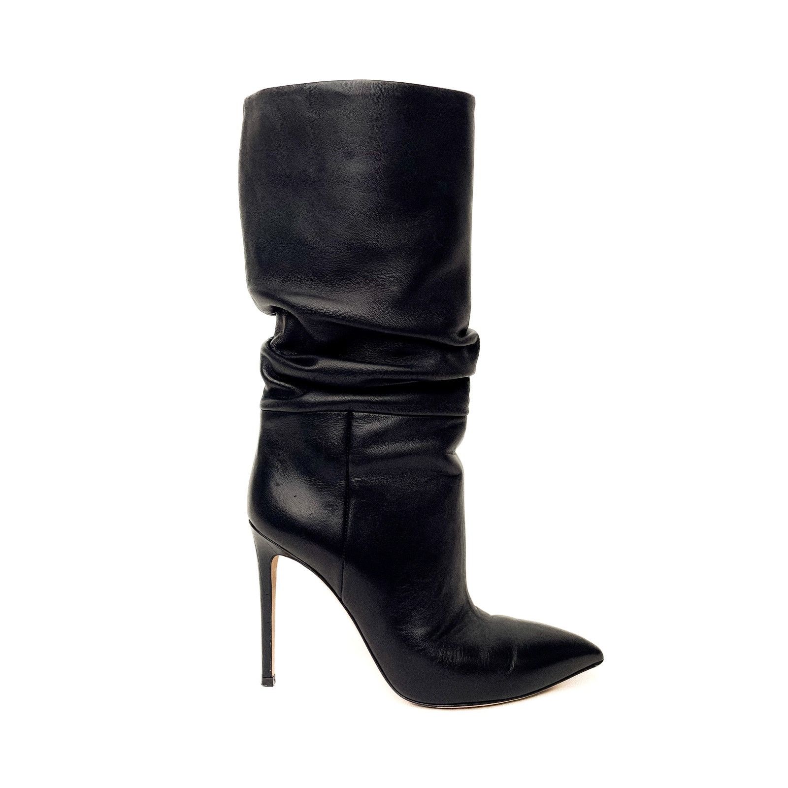 Paris Texas Black Leather Slouchy High Heel Boots Size US 8.5 / IT 38.5 - 1 Thumbnail