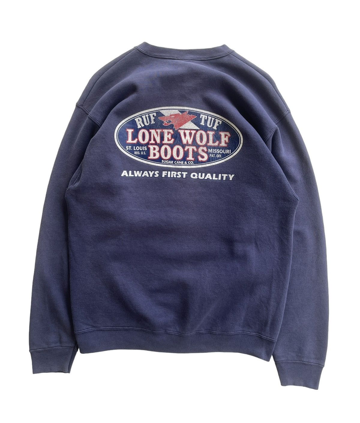 Vintage Vintage 90s Lone Wolf Sugar Cane Sunfaded Sweatshirt Size US L / EU 52-54 / 3 - 1 Thumbnail