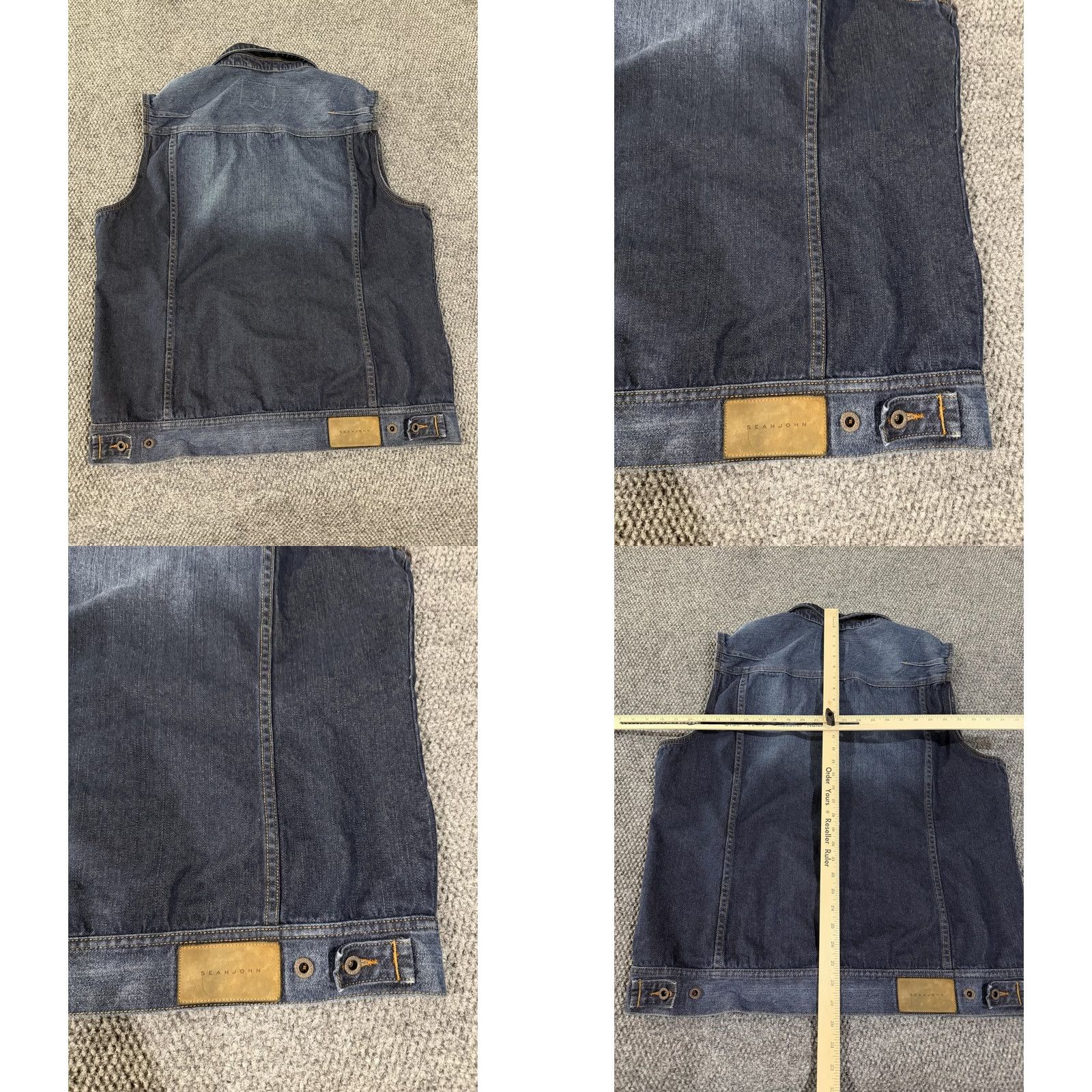 Sean John Sean John Vest Mens 3XL Blue Denim Button Front Biker Casual Streetwear Jeans Size US 39 - 9 Thumbnail