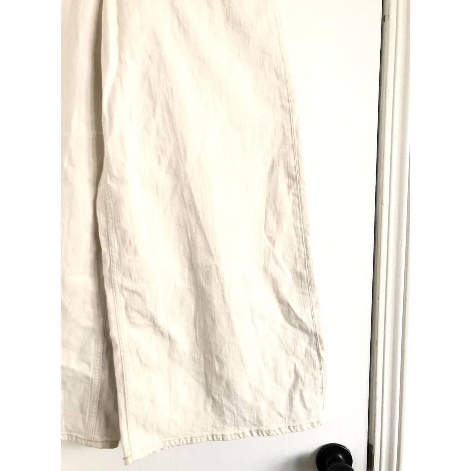 Abercrombie & Fitch Abercrombie & Fitch Jeans Wide-Leg Mid Rise Tall 29 x 28 Tan Cream Denim Cotton Size 24" / US 00 / IT 34 - 6 Thumbnail