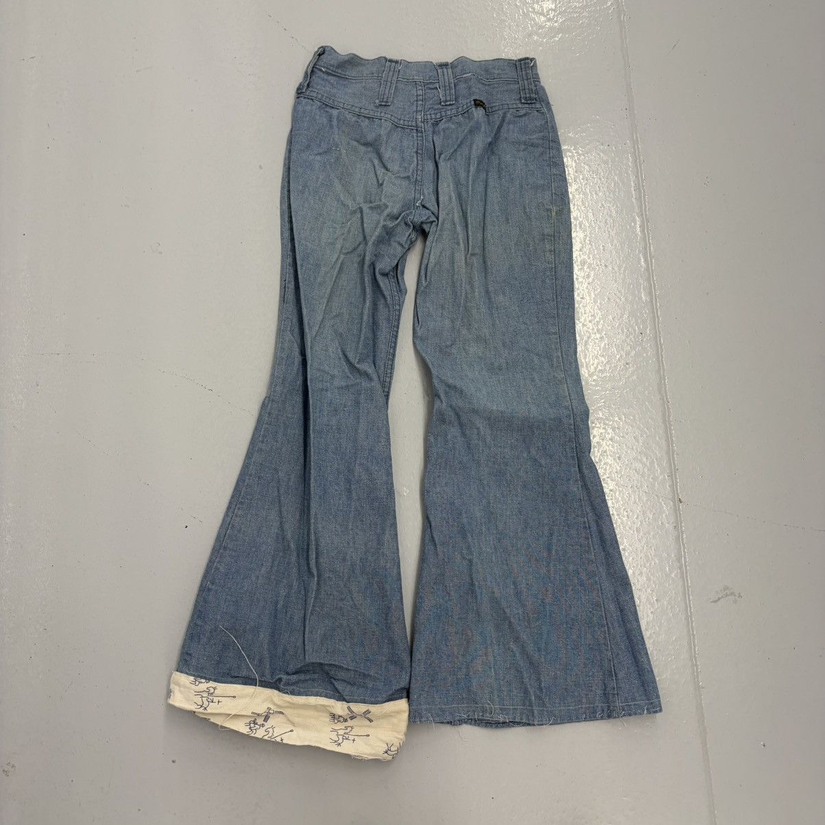Wrangler Vintage 70s Wrangler Blue Thin Bell Bottom Jeans 25x26 Size 25" / US 0 / IT 36 - 3 Thumbnail