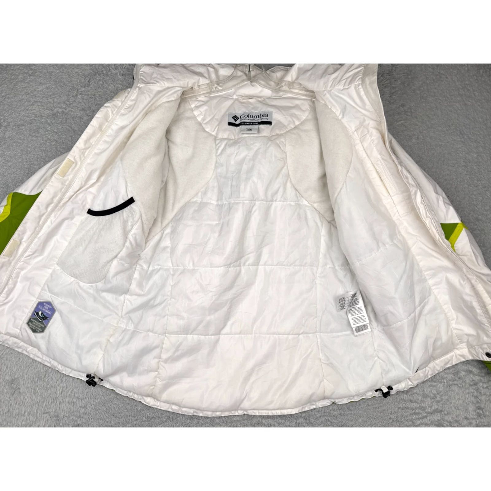 Rains Columbia Jacket Womens Medium Green White Water Resistant Hooded Full Zip Rain Size S / US 4 / IT 40 - 2 Thumbnail