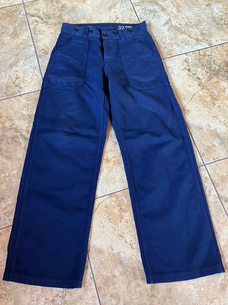Nigel Cabourn Nigel Cabourn Blue Herringbone Work Pants - dmc Size US 32 / EU 48 - 1 Thumbnail