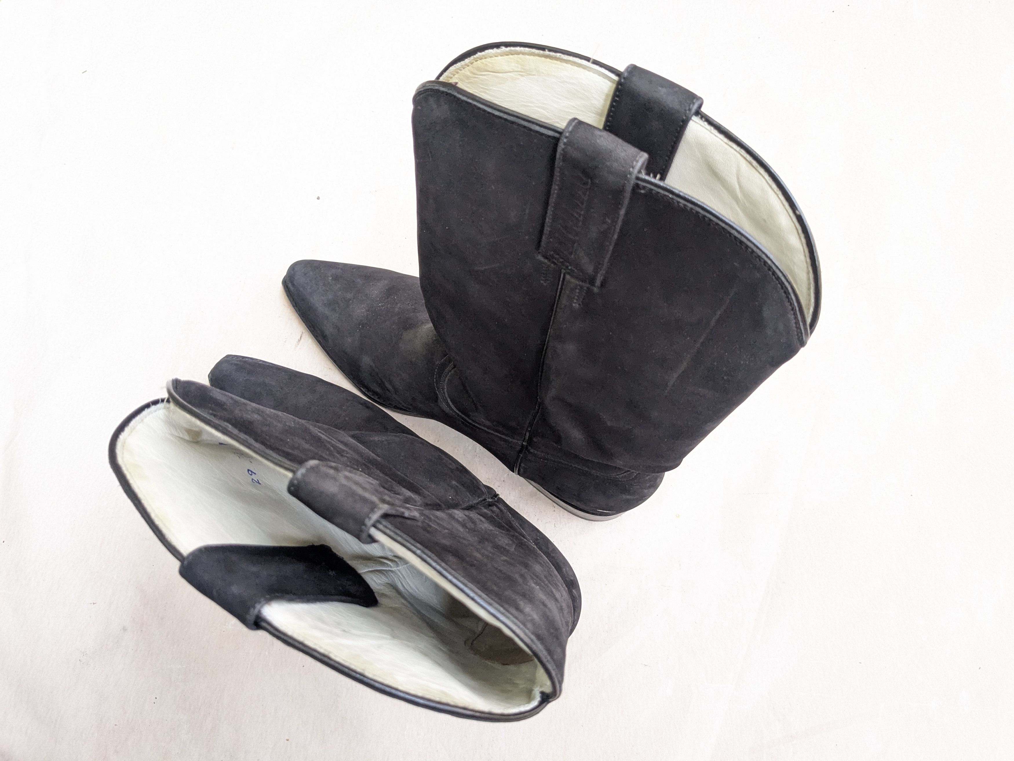 Genuine Leather El Canelo Cowboy Boots Black Suede 10 Leather Botas Size US 10 / EU 43 - 16 Thumbnail
