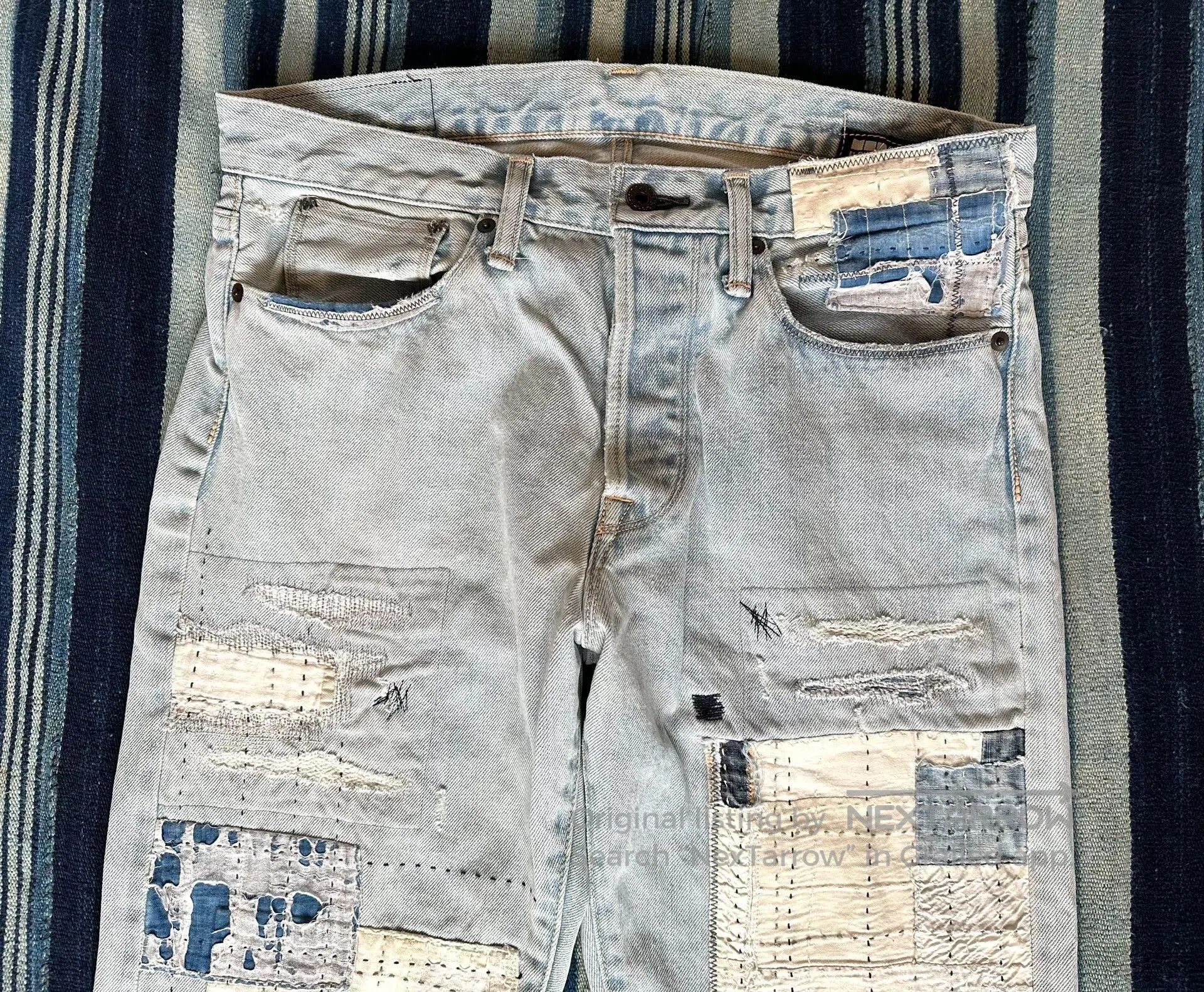 KURO handmade patchwork denim pants by kuro. Size US 34 / EU 50 - 2 Thumbnail