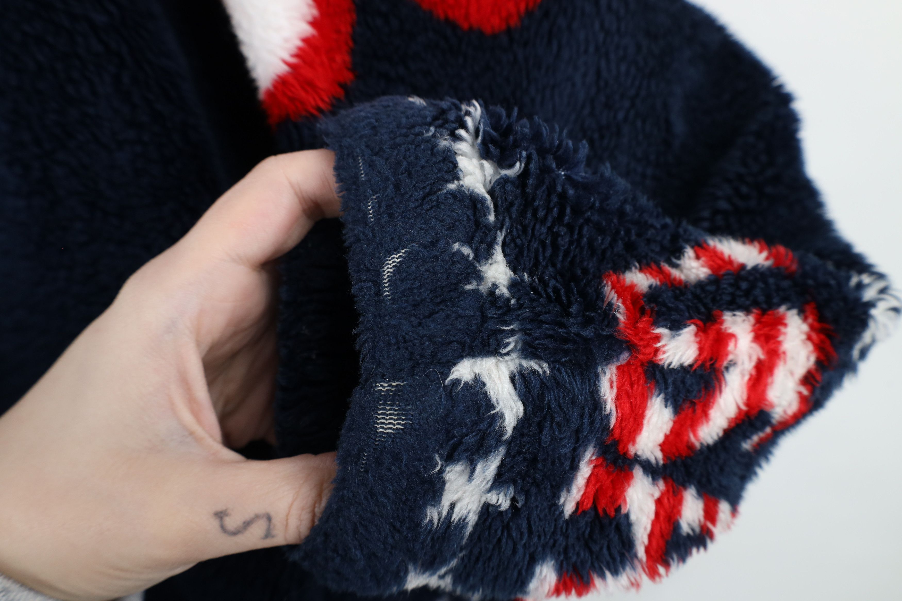 Vintage Vintage 90s Streetwear Flag All Over Print Fleece Jacket USA Size US L / EU 52-54 / 3 - 8 Thumbnail