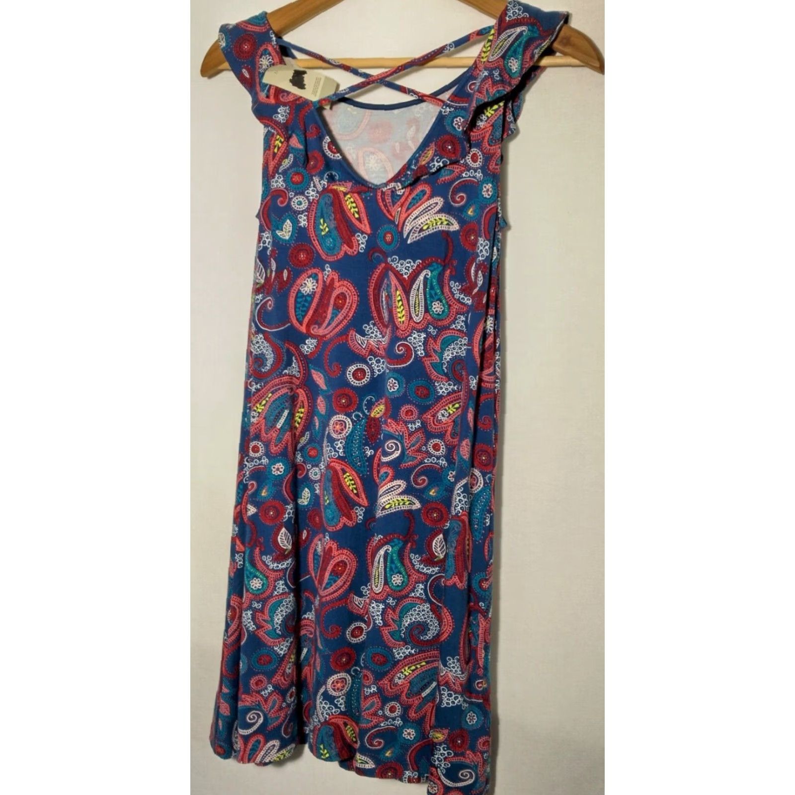 Loft LOFT Dress Womens XXSP Petite Multicolor Paisley Flutter Sleeve Sundress Size XXS / US 00 / IT 34 - 4 Thumbnail