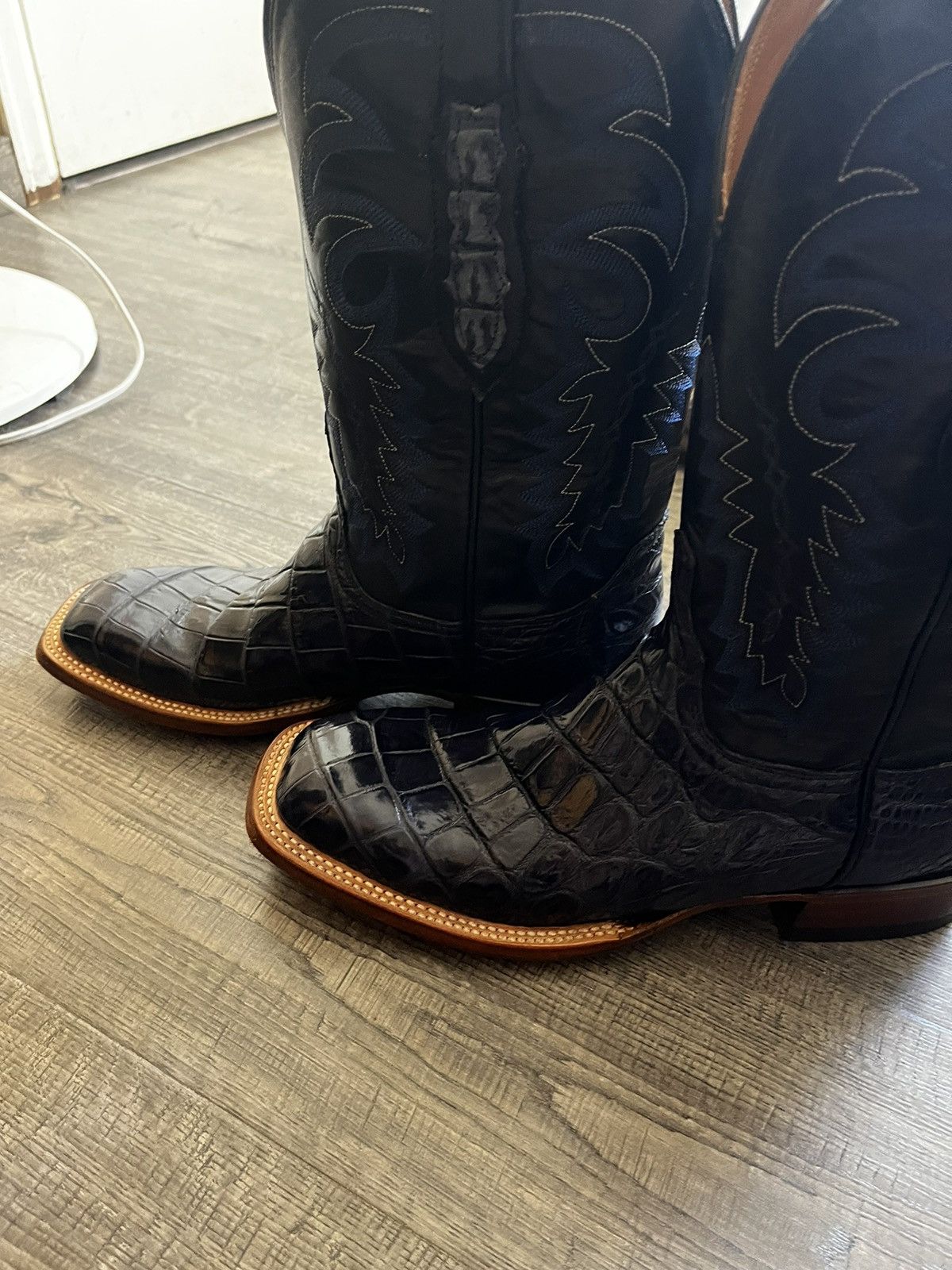 Lucchese Lucchese Navy Blue Nile Crocodile Boots | Grailed