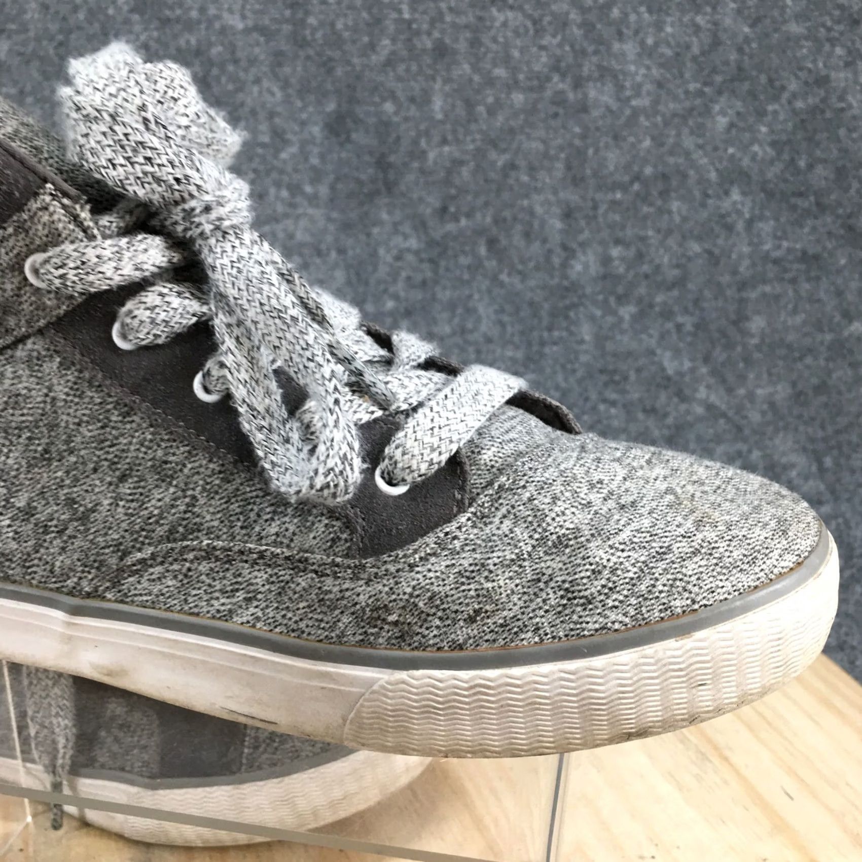 Toms TOMS Women Sneakers 9.5 Camila Casual Mid Top Gray Fabric Lace Up Shoes Size L / US 10 / IT 46 - 5 Thumbnail